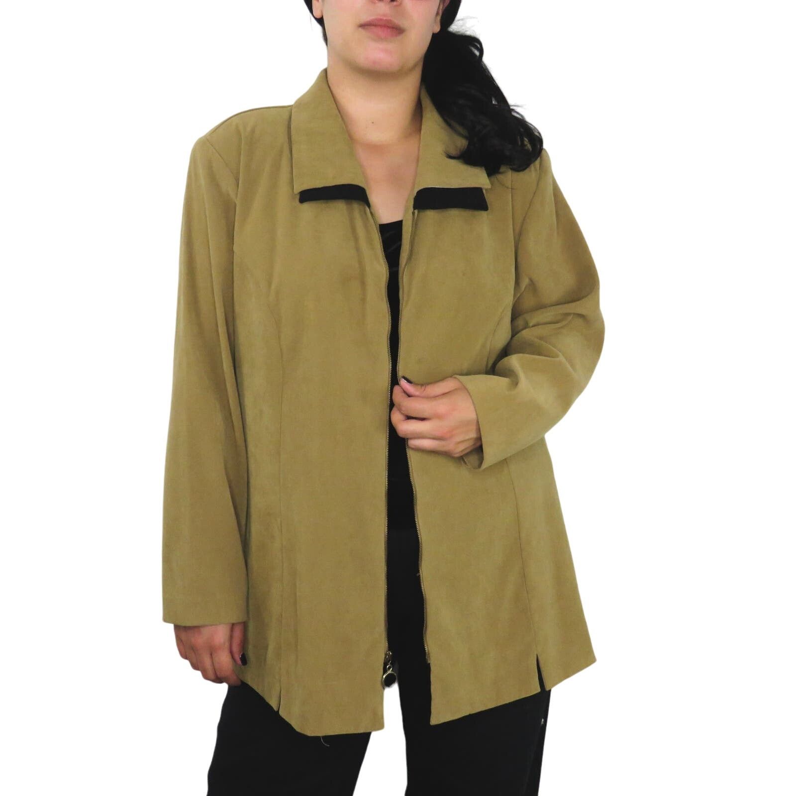 Vintage 80s Vintage Jacket Tan & Black Suede Casual Jacket Large Size L / US 10 / IT 46 - 2 Thumbnail