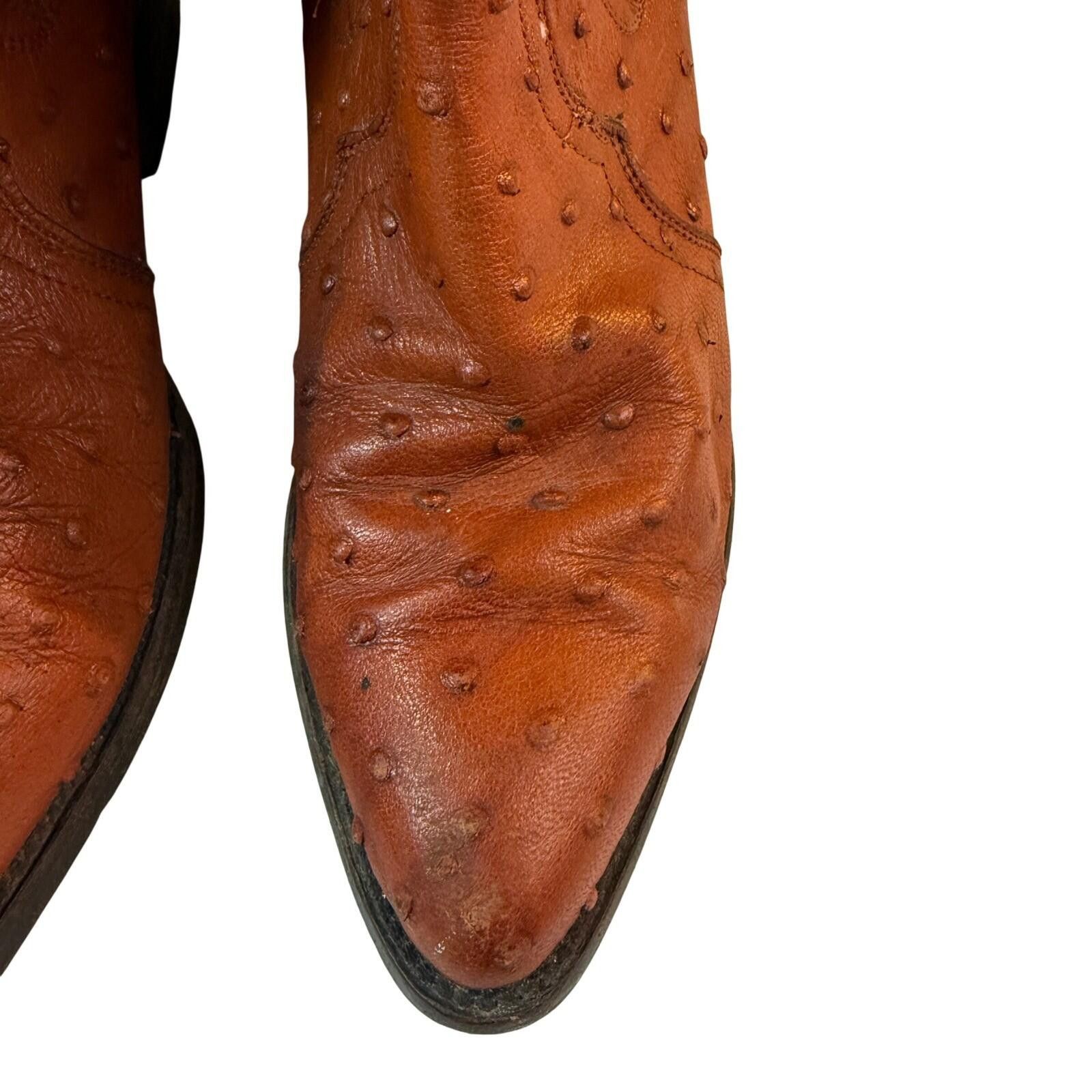 Other Vintage Denver Ostrich Boots Mens 9 Leather Western Mexico Size US 10.5 / EU 43-44 - 5 Thumbnail