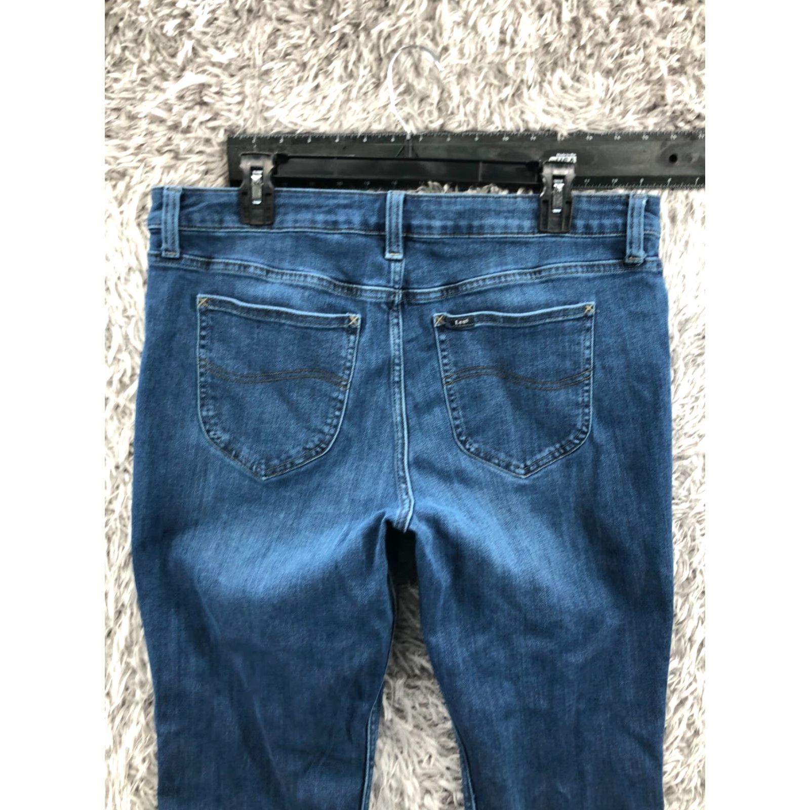 Lee Lee Premium Classic Jeans Womens Short 16 Blue Medium Wash Straight Size 38" / US 16 / IT 52 - 6 Thumbnail