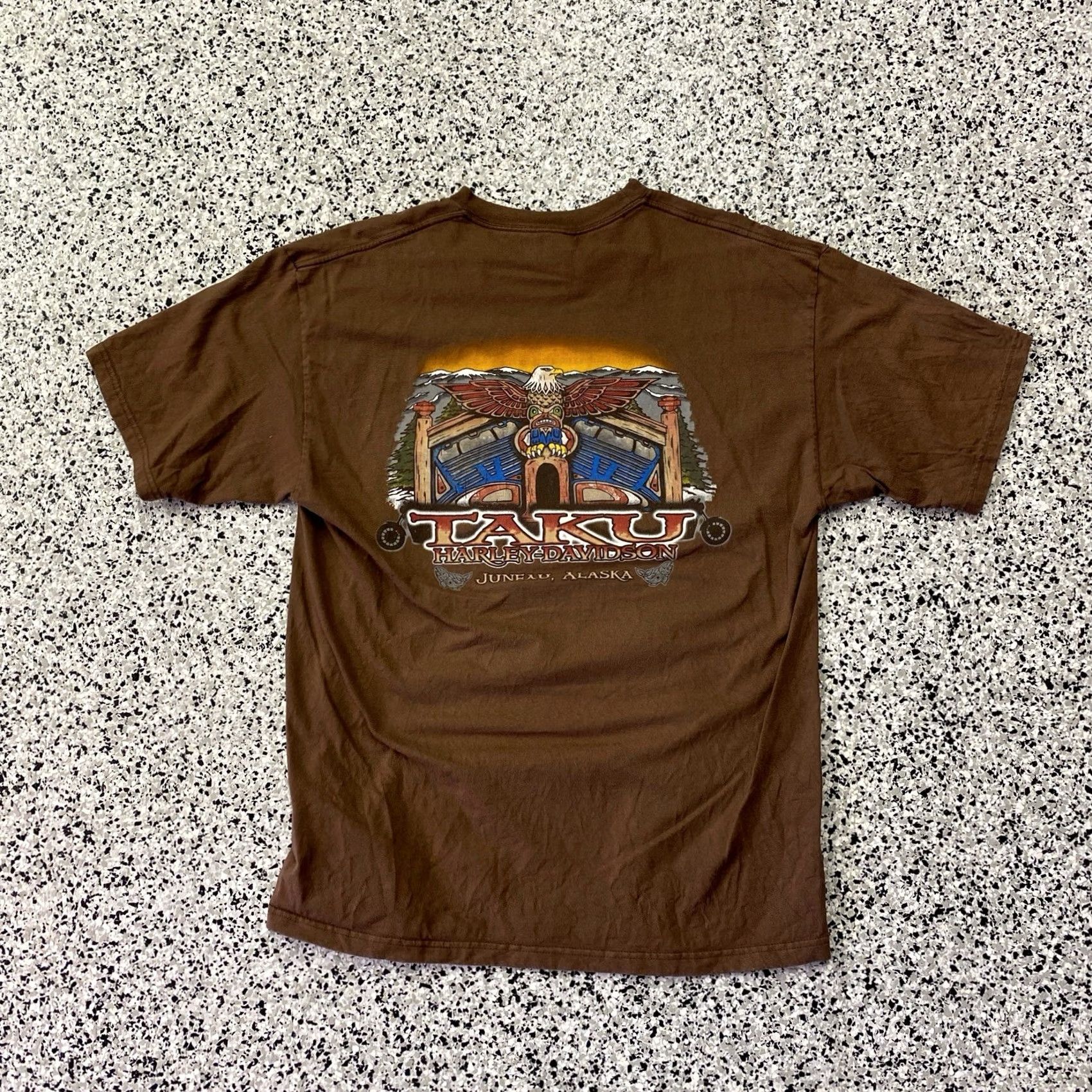 Harley Davidson VINTAGE Harley-Davidson T Shirt Adult XL Brown Graphic Print Short Sleeve Crew Neck Men 2000s Motorcycle Size US XL / EU 56 / 4 - 4 Thumbnail