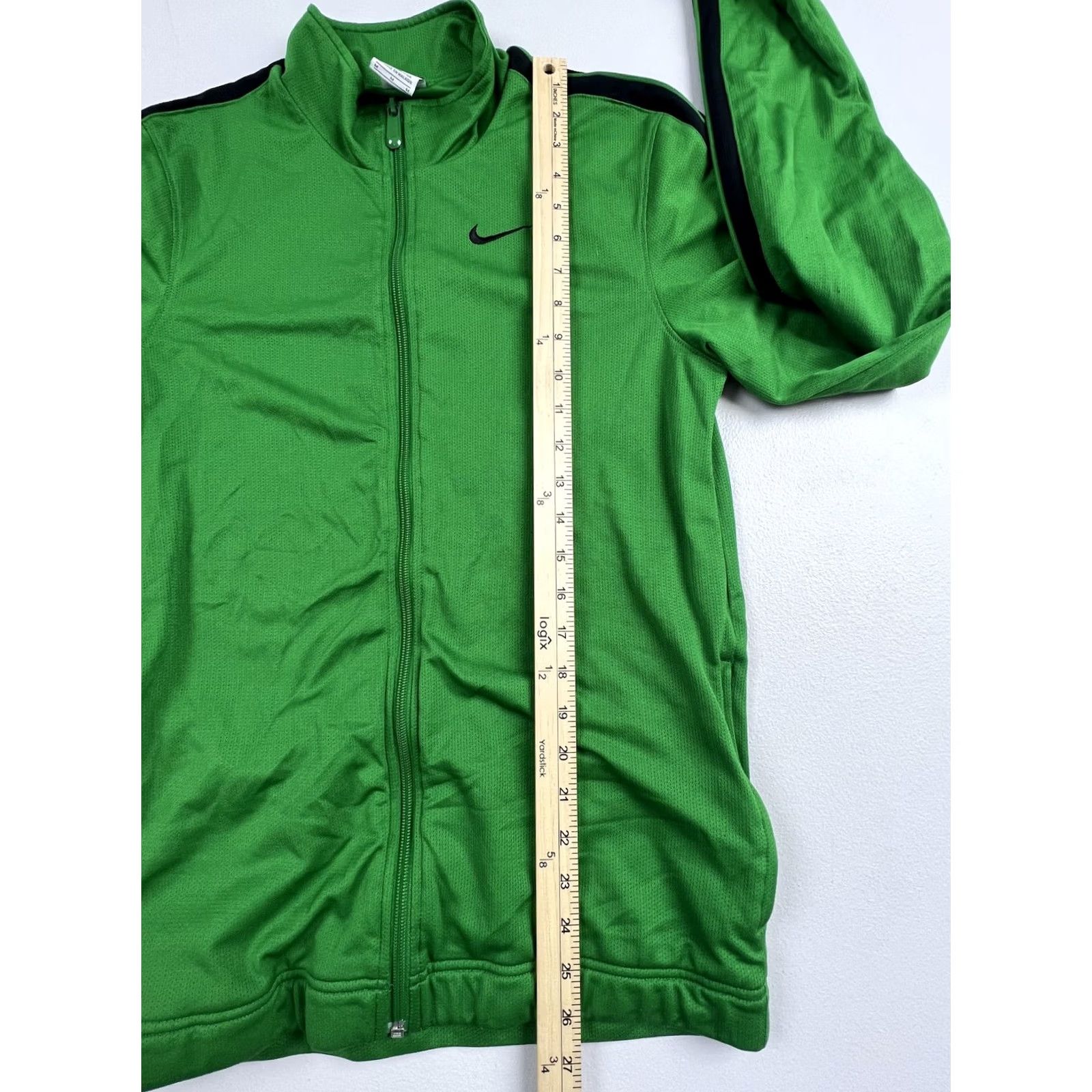 Nike Nike Track Jacket Mens M Green Striped Full Zip Stand Collar Lightweight Breathable Athletic Activewear Regular Fit Jacket Mens Boys Womens Size US M / EU 48-50 / 2 - 5 Thumbnail