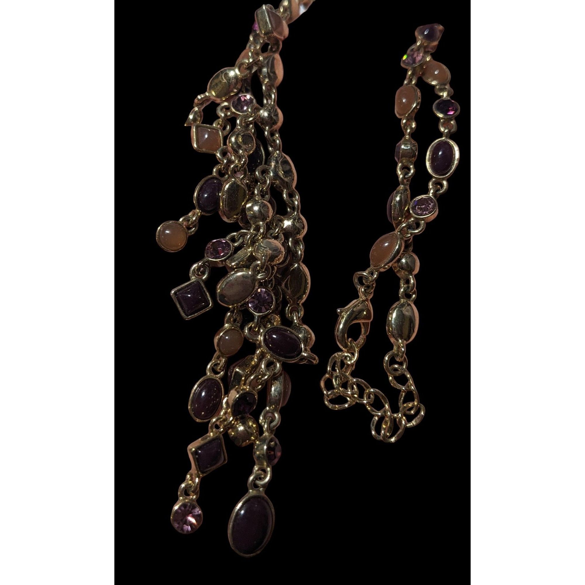 Other Retro Elegant Gold Gemmed Fringe Necklace Size ONE SIZE - 4 Thumbnail