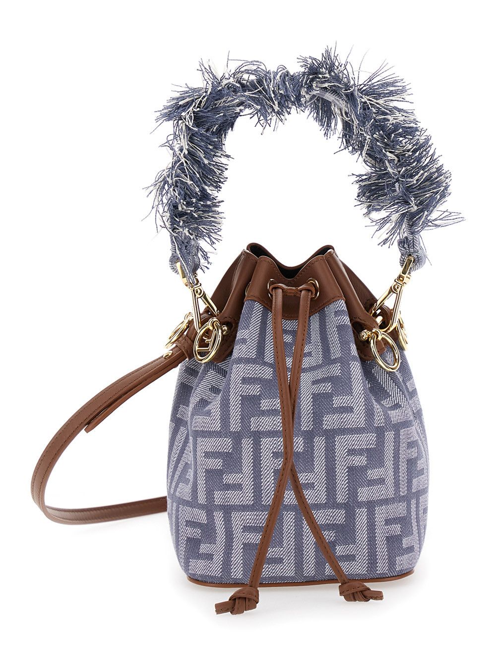 Fendi 'Mon Tresor' Blue Mini Handbag with Fringed Handle and Adjustable and Removable Shoulder Strap in Cotton Bòemd Woman Size ONE SIZE - 1 Thumbnail