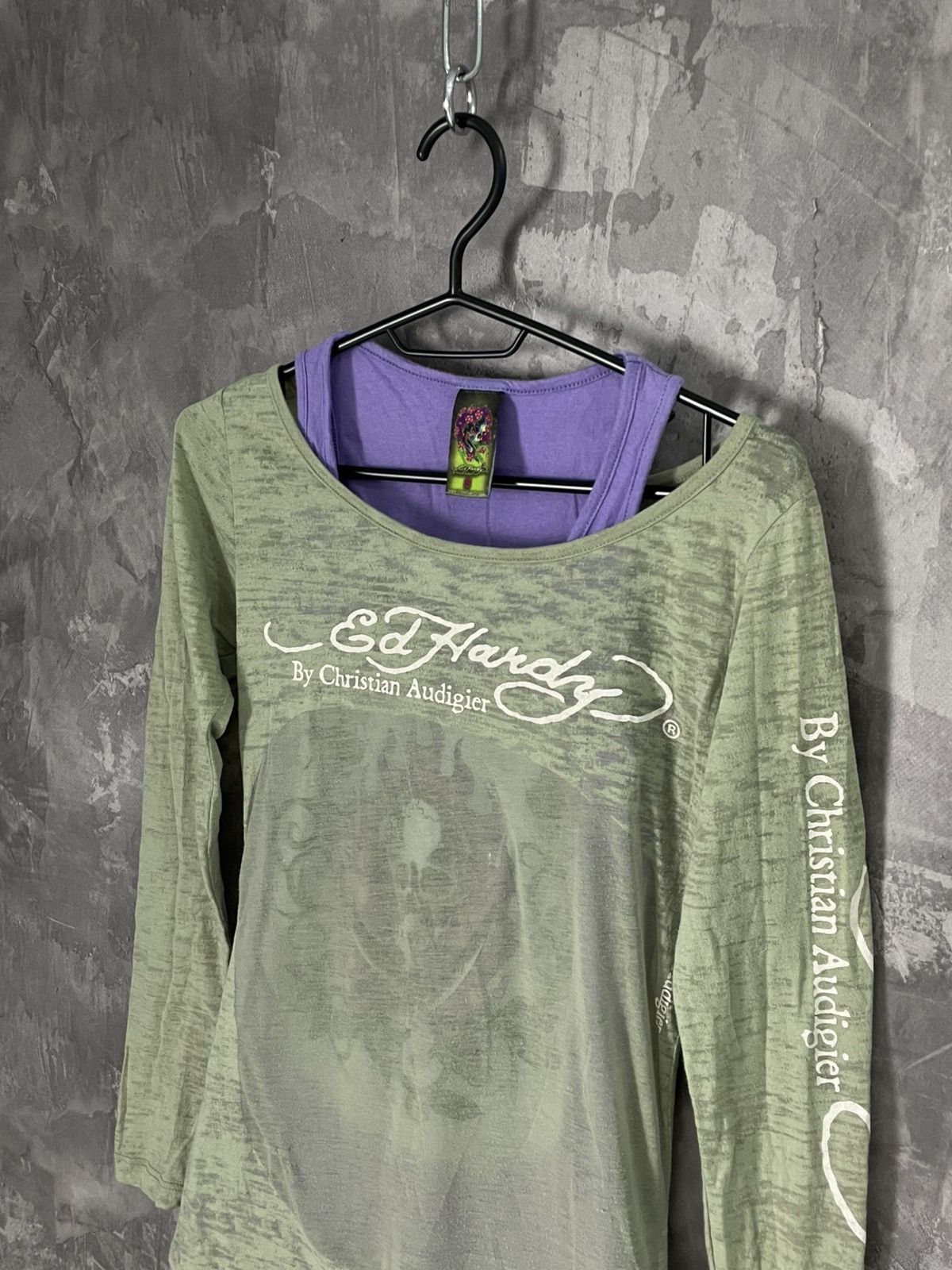 Christian Audigier × Ed Hardy × Hysteric Glamour Ed Hardy long sleeve mesh print t-shirt woman's Size M / US 6-8 / IT 42-44 - 9 Thumbnail