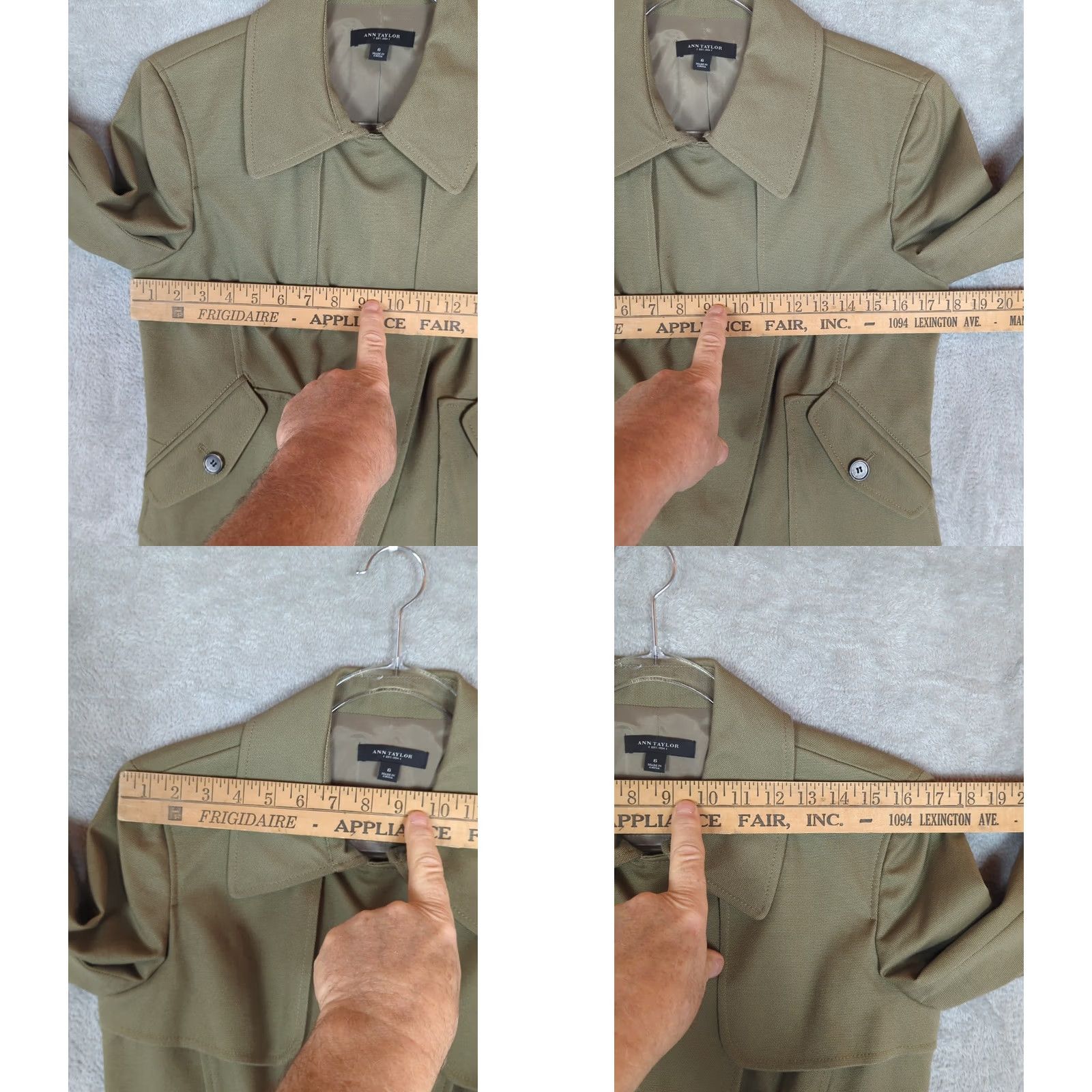 Ann Taylor Ann Taylor Womens Jacket Moto Crop Green Canvas Asymmetrical Zip Modern Jacket, 6, Regular, Green, Women, Jacket Size M / US 6-8 / IT 42-44 - 9 Thumbnail