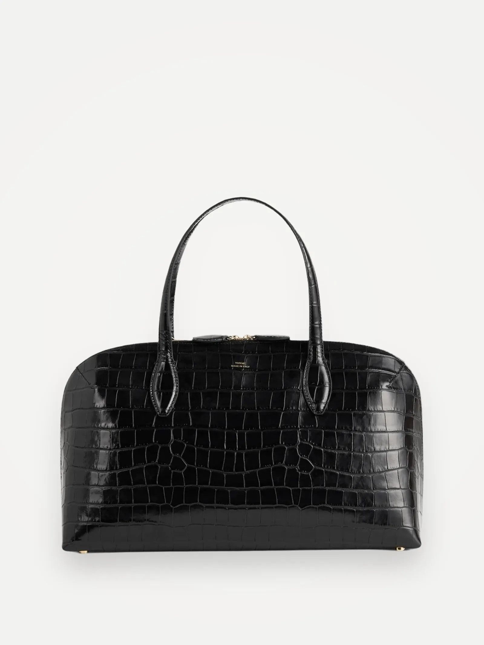 Toteme Day Tote Medium Croco Bucket Bag in Black, Women's