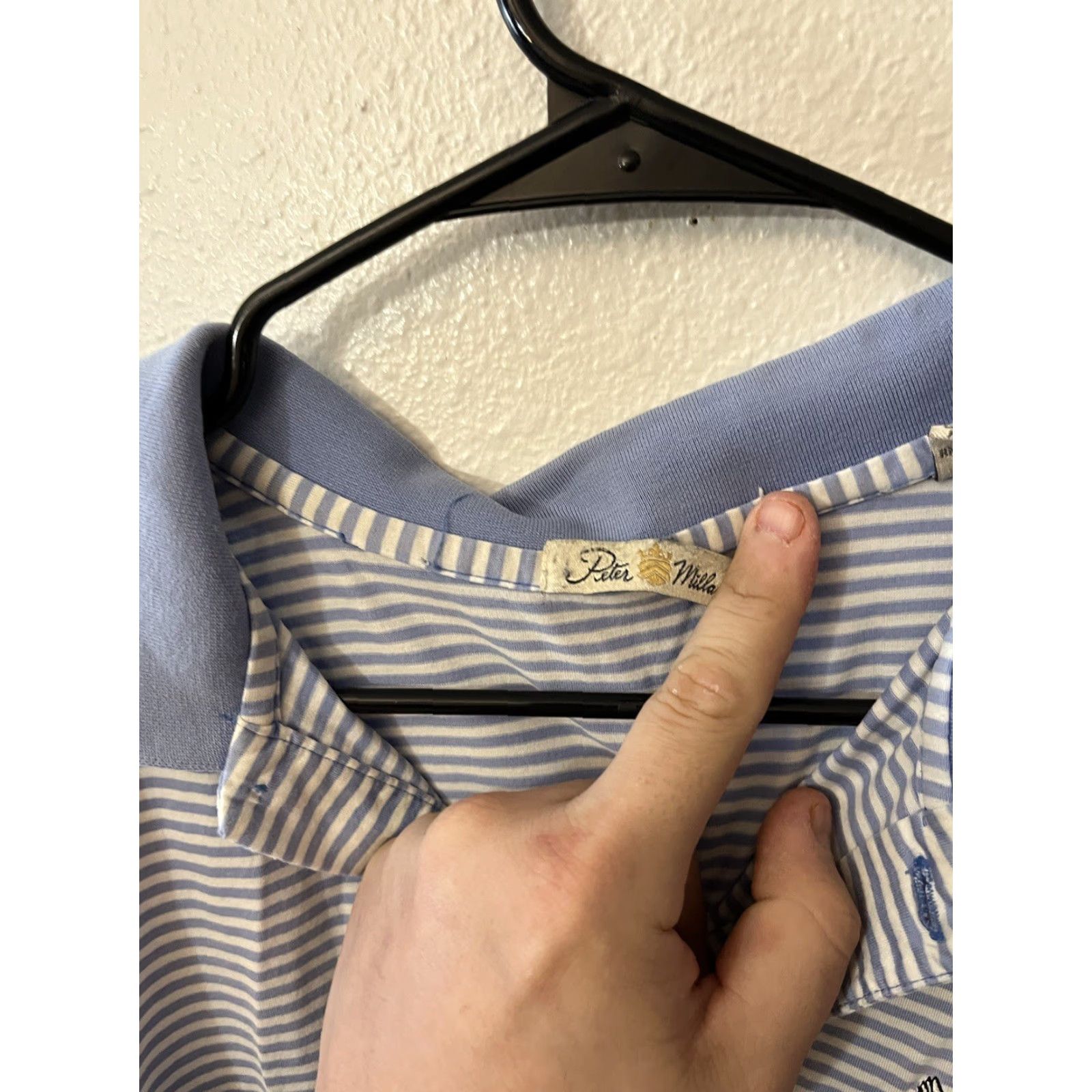 Peter Millar VINTAGE Peter Millar Crown Crafted Polo Men XL Blue Striped Autism Speaks Embroidery Golf Classic Sports Size US XL / EU 56 / 4 - 2 Thumbnail