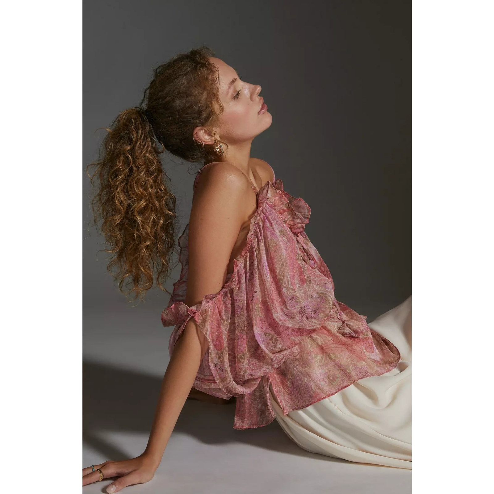 Anthropologie New Anthropologie MISA Farideh Top $285 X-SMALL Pink Paisley Size XS / US 0-2 / IT 36-38 - 5 Thumbnail