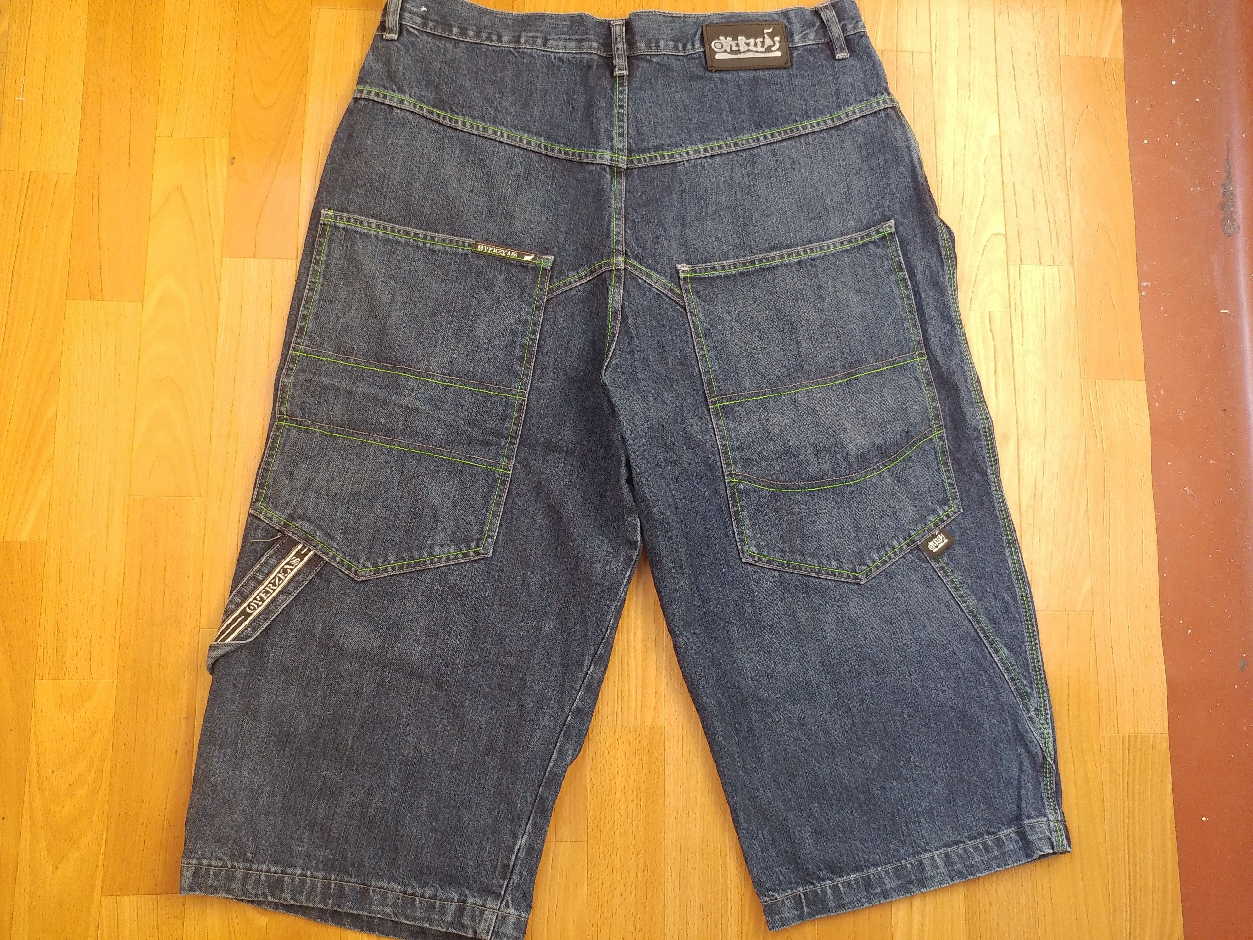 Vintage Overseas jeans shorts, vintage denim hip hop, 90s, size W 34 Size US 34 / EU 50 - 1 Thumbnail