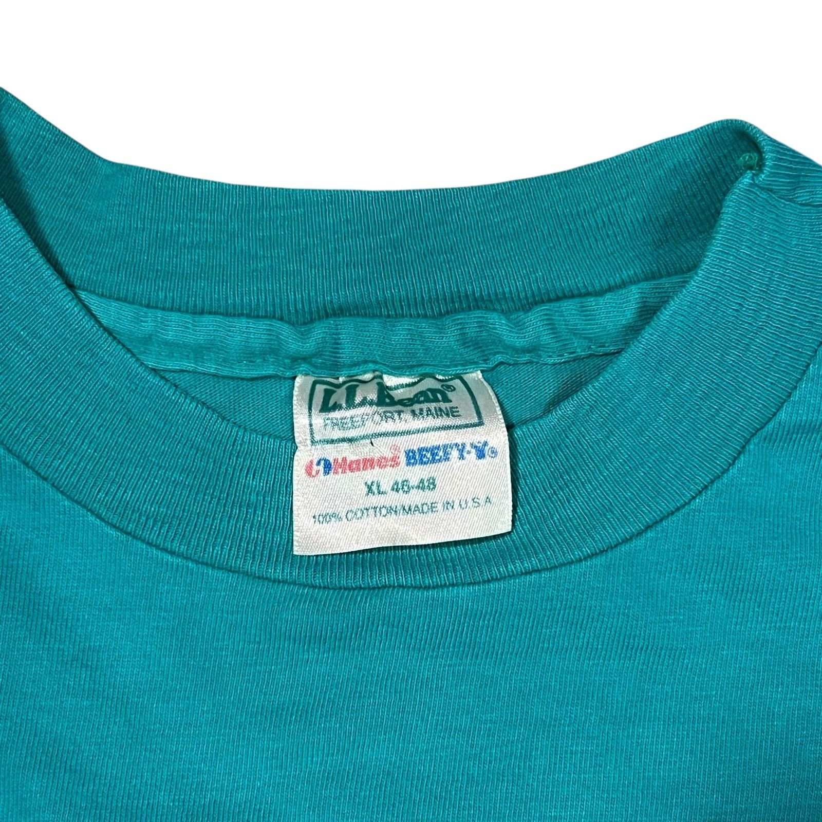 L.L. Bean × Vintage Vintage 90s L.L. Bean Hanes Mount Katahdin teal logo art tee Size US XL / EU 56 / 4 - 6 Thumbnail