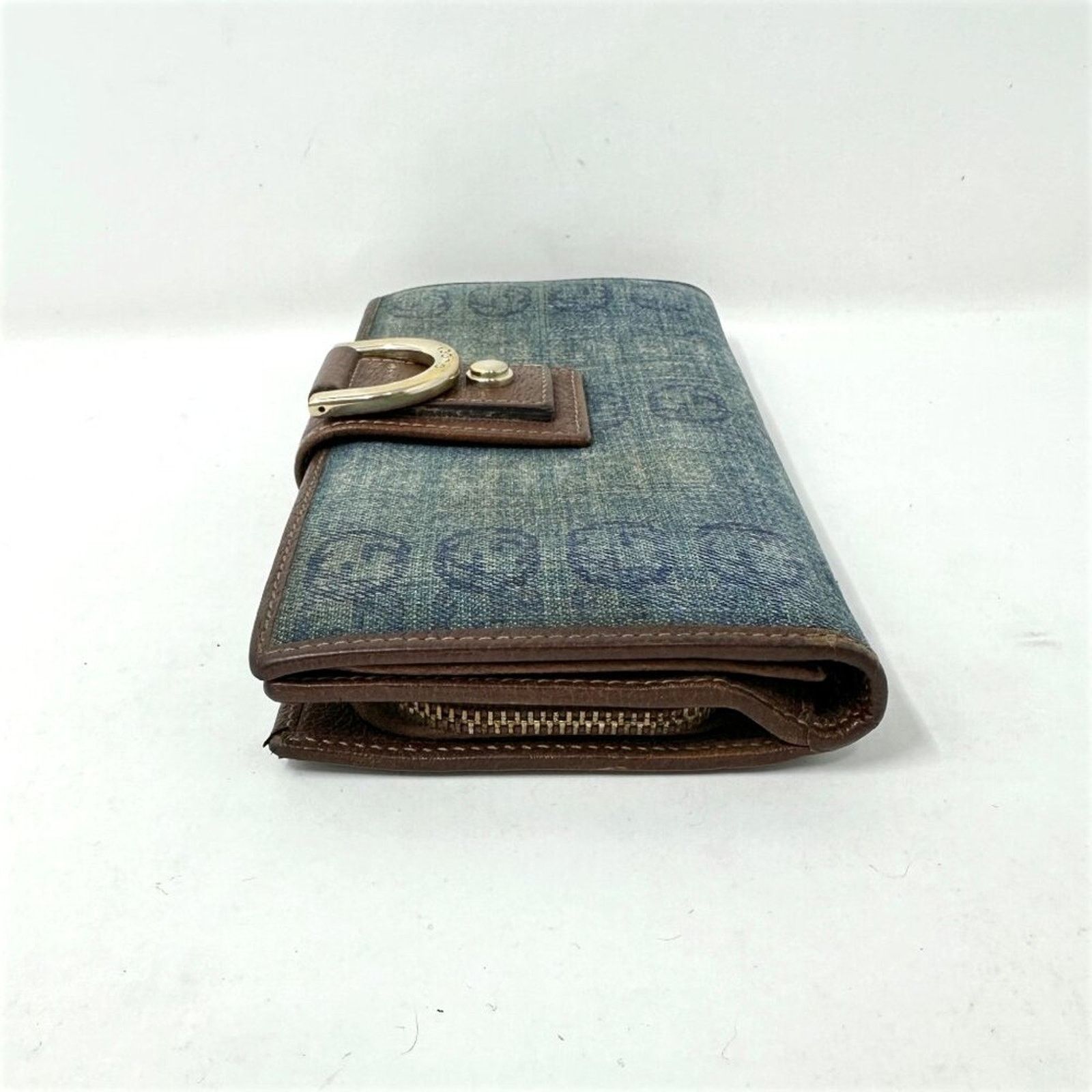 Gucci Gucci Denim GG Monogram Canvas and D-Ring Leather Wallet Size ONE SIZE - 5 Thumbnail