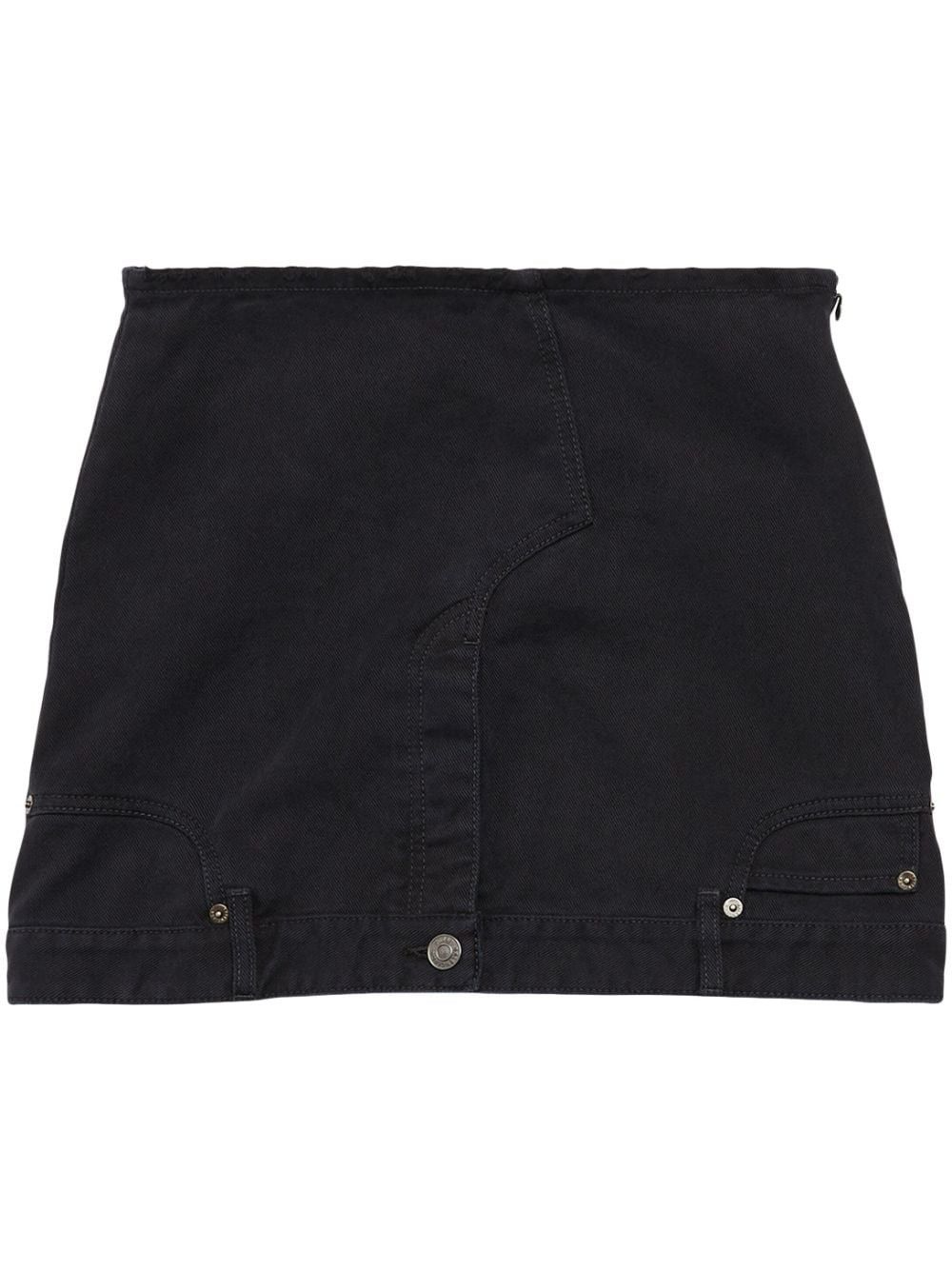 Balenciaga Upside-Down Denim Miniskirt Size 24" / US 00 / IT 34 - 1 Thumbnail