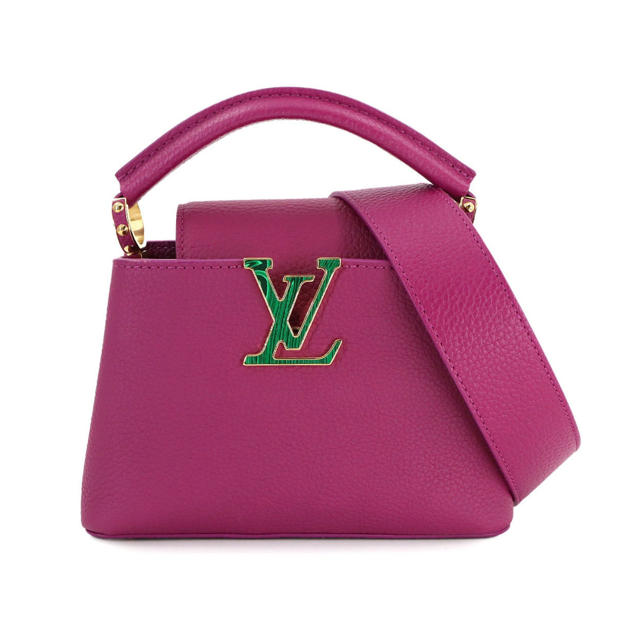 Louis Vuitton Capucines Mini 2Way Hand Shoulder Bag Taurillon Leather Purple Rfid, Women's