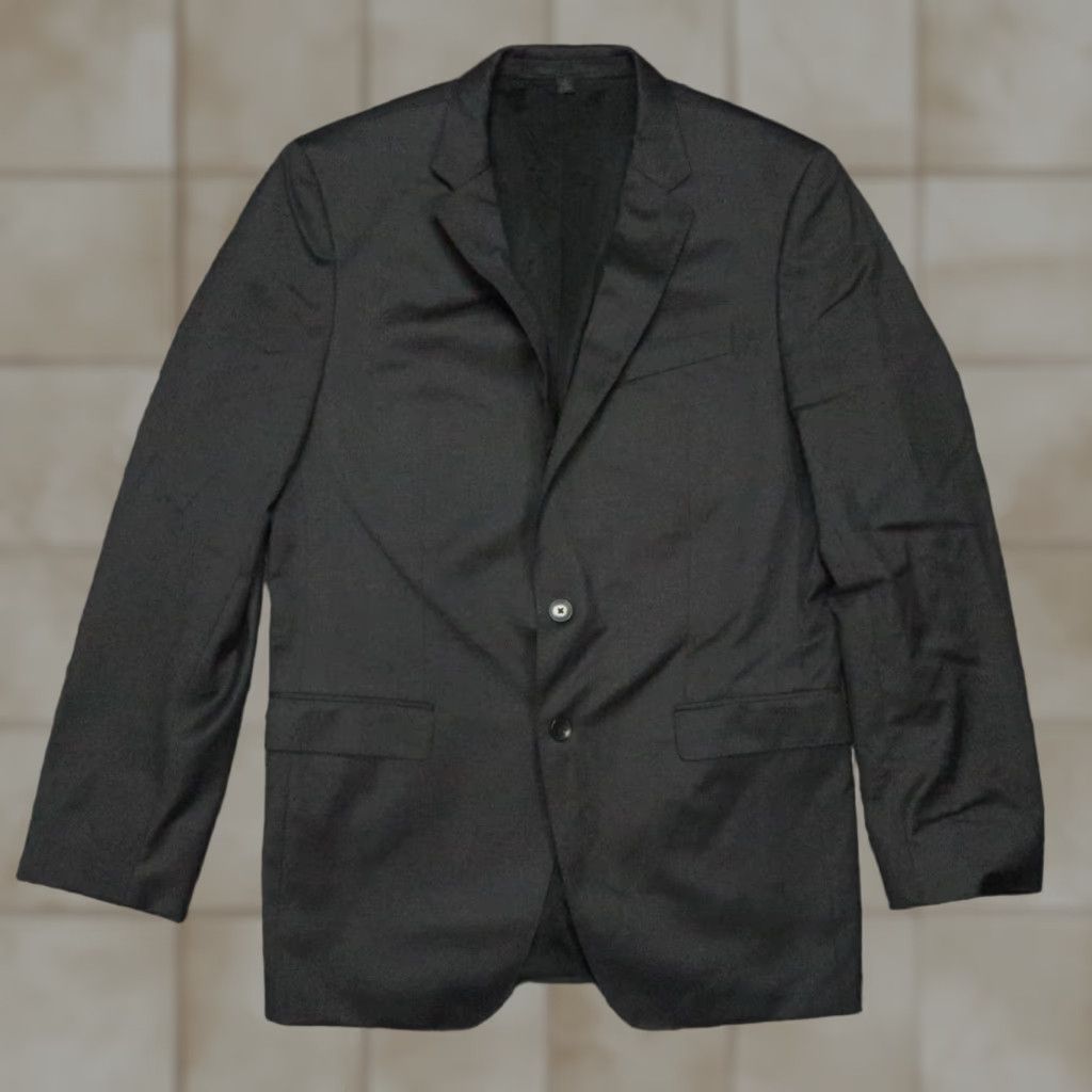 Hugo Boss HUGO BOSS Blazer Mens 42L Charcoal Gray Wool Stretch 2 Piece Notch Lapel Single-Breasted 2-Button 3-Button Sleeve Long/Dry Clean Only Vintage: No Size 42R - 1 Thumbnail