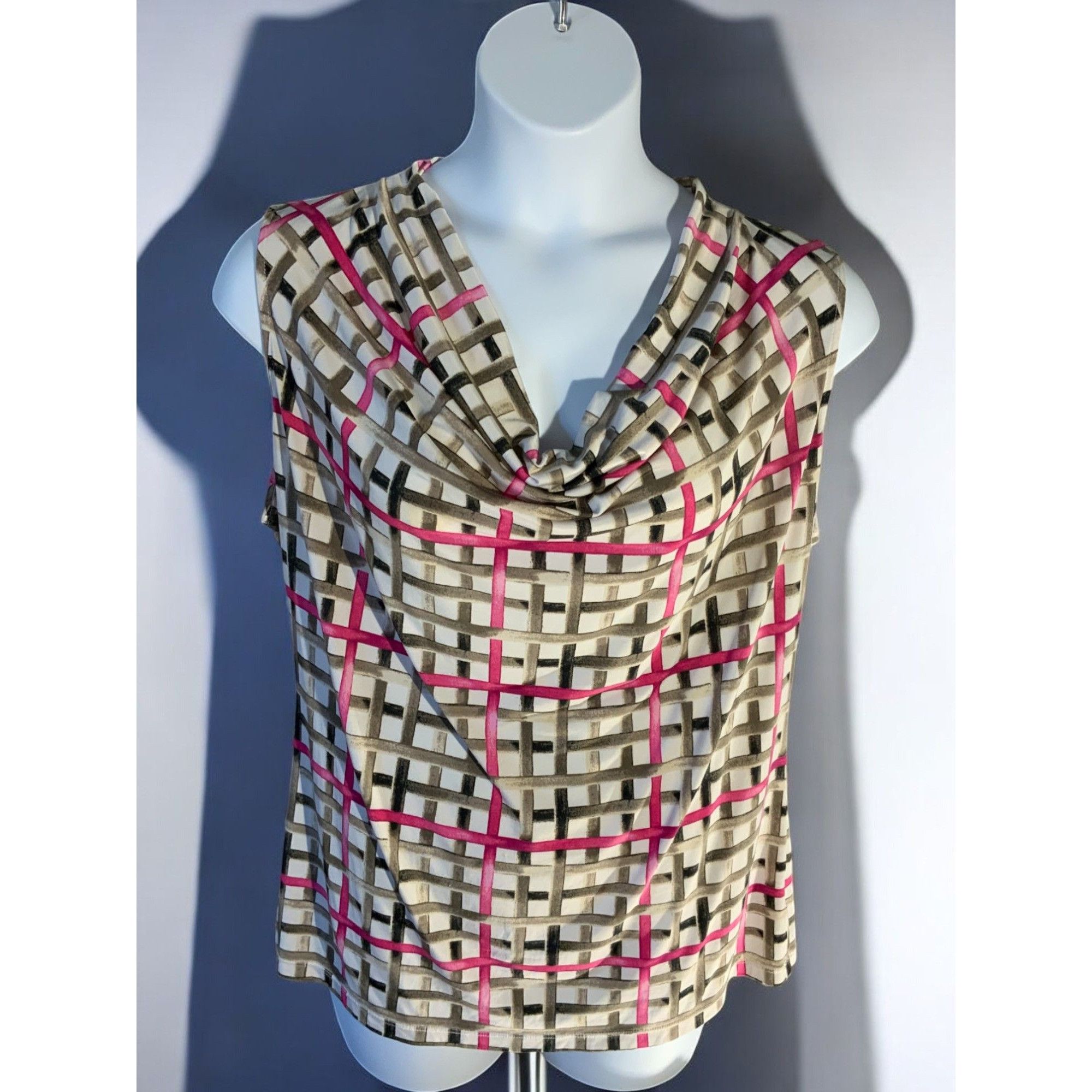Worthington Worthington Cowl Neck Multicolor Sleeveless Plaid Top XL Size XL / US 12-14 / IT 48-50 - 8 Thumbnail