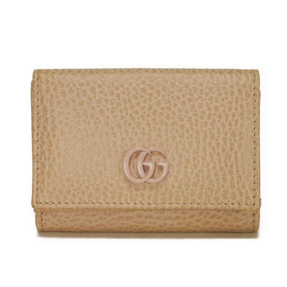 Gucci Gucci Double G Textured Leather Compact Wallet Leather Short