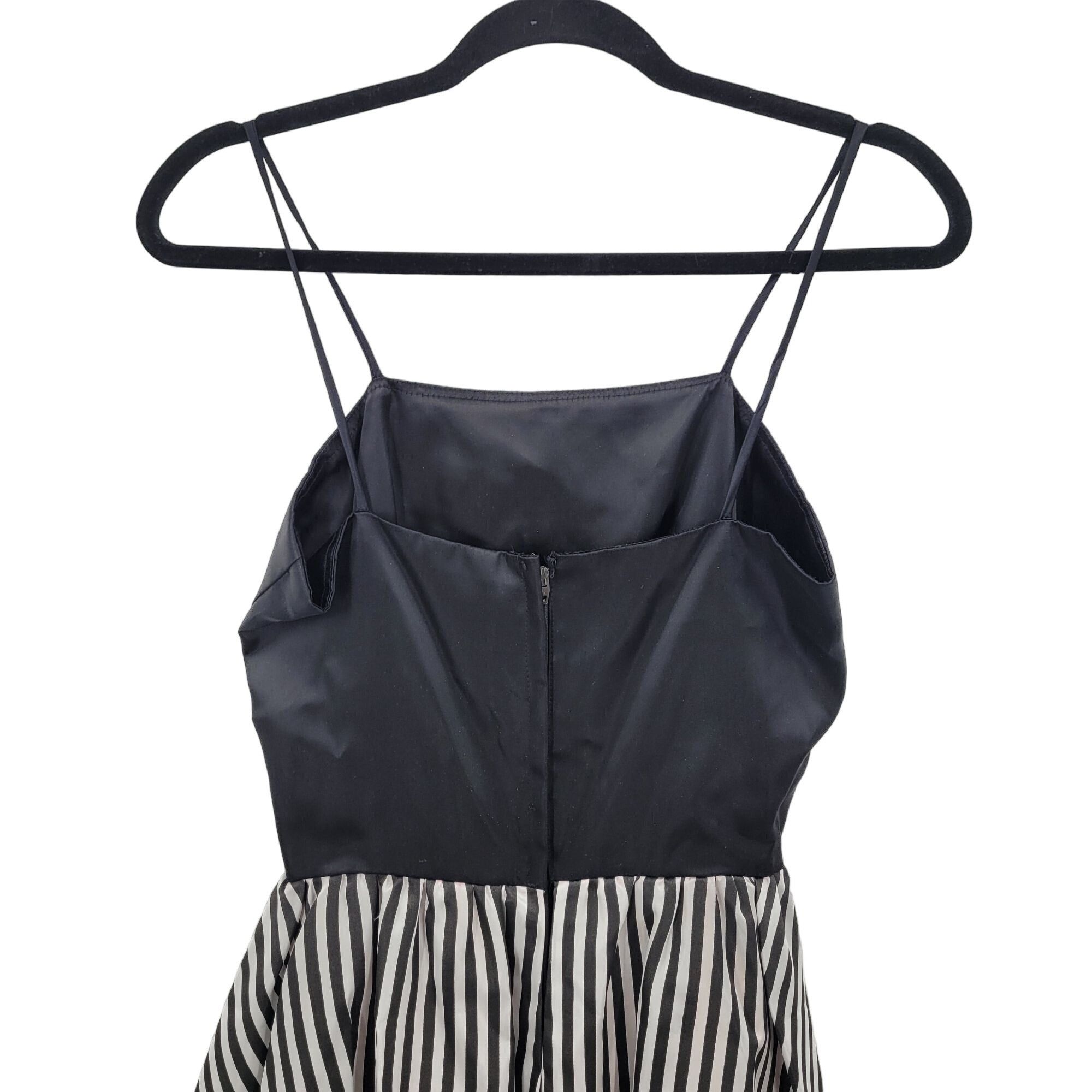Vintage 80s Gown Maxi Dress XS Black Striped Bow Tail Beetlejuice Size XS / US 0-2 / IT 36-38 - 8 Thumbnail