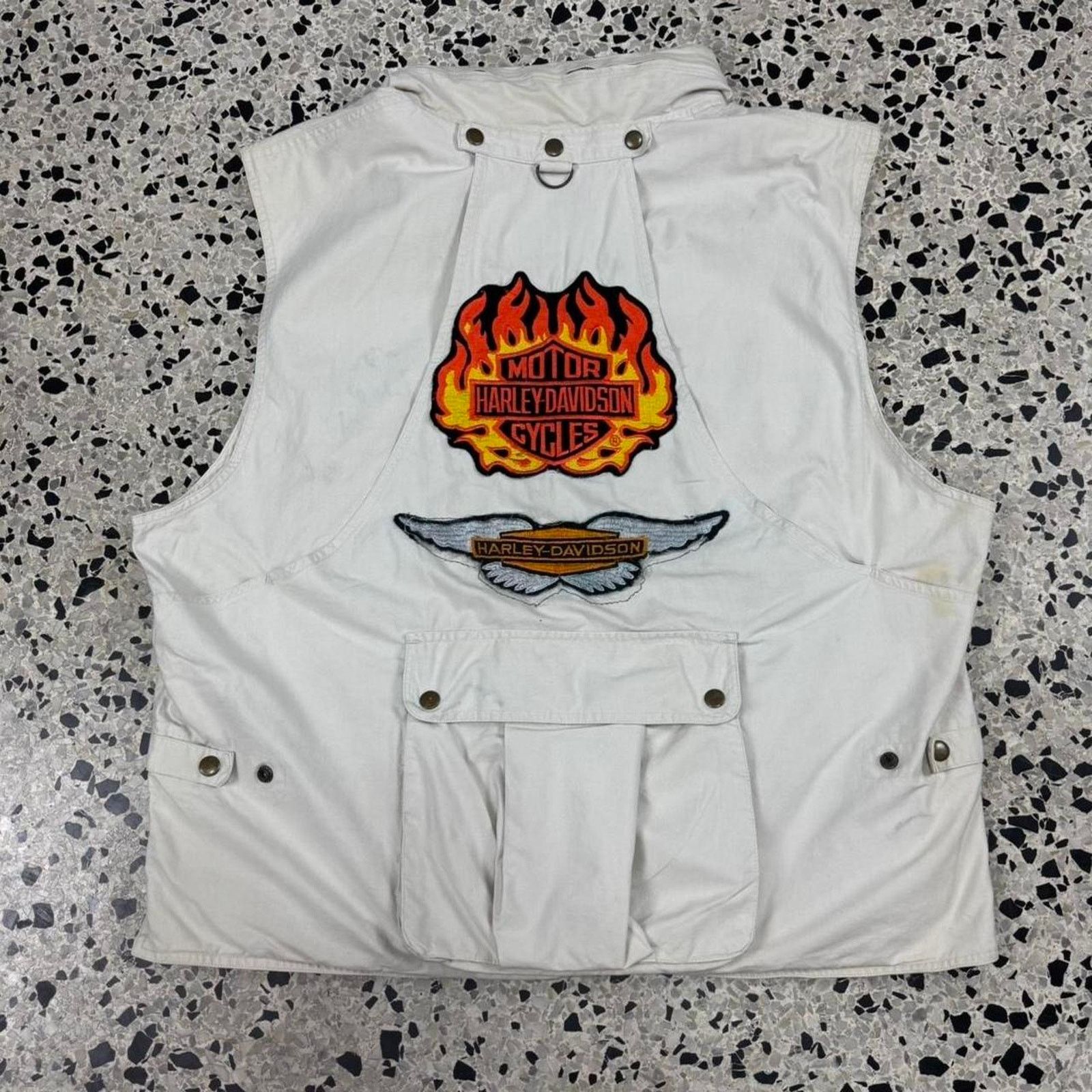 Banana Republic × Harley Davidson × Vintage VINTAGE 90S Y2K CUSTOM HARLEY DAVIDSON HUNTING VEST W/ HOOD: Size US XL / EU 56 / 4 - 7 Thumbnail