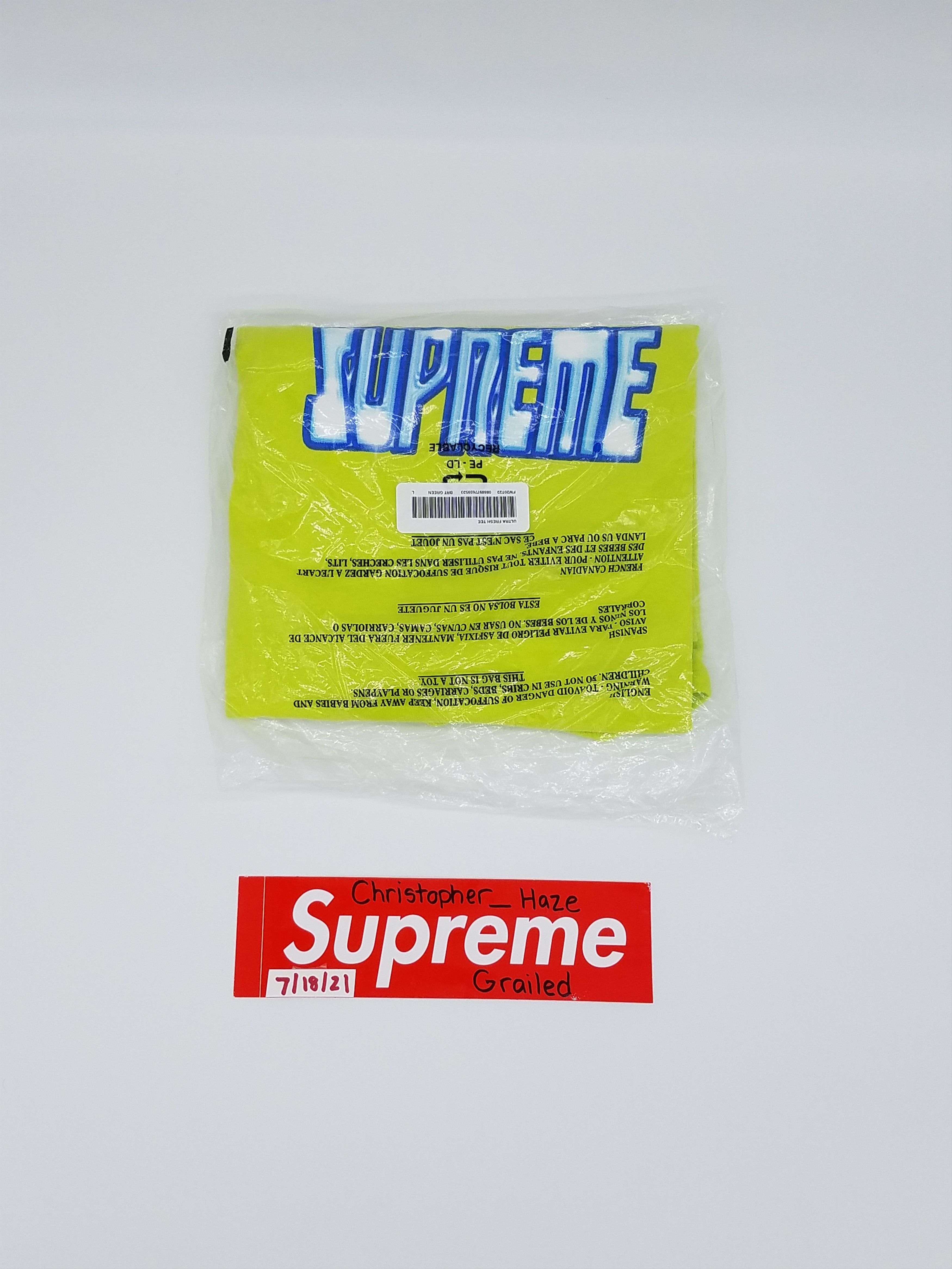 Supreme Supreme Ultra Fresh Tee Large Bright Green FW20 | Grailed