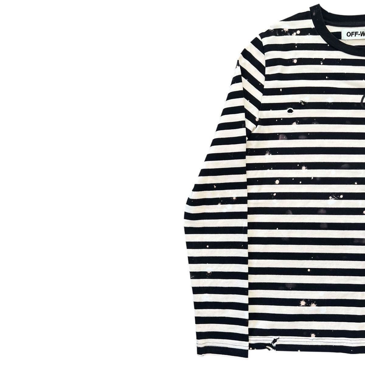 Off-White OFF-WHITE 2015SS Distressed Border L/S T-Shirt Size US XS / EU 42 / 0 - 3 Thumbnail