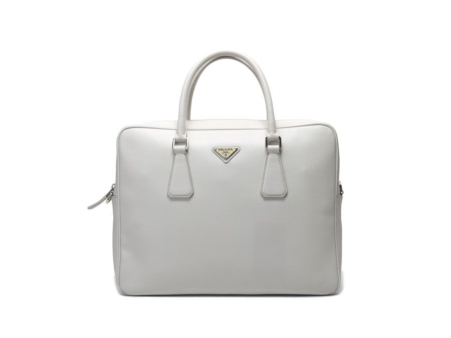 Prada Business Bag Saffiano Calf White