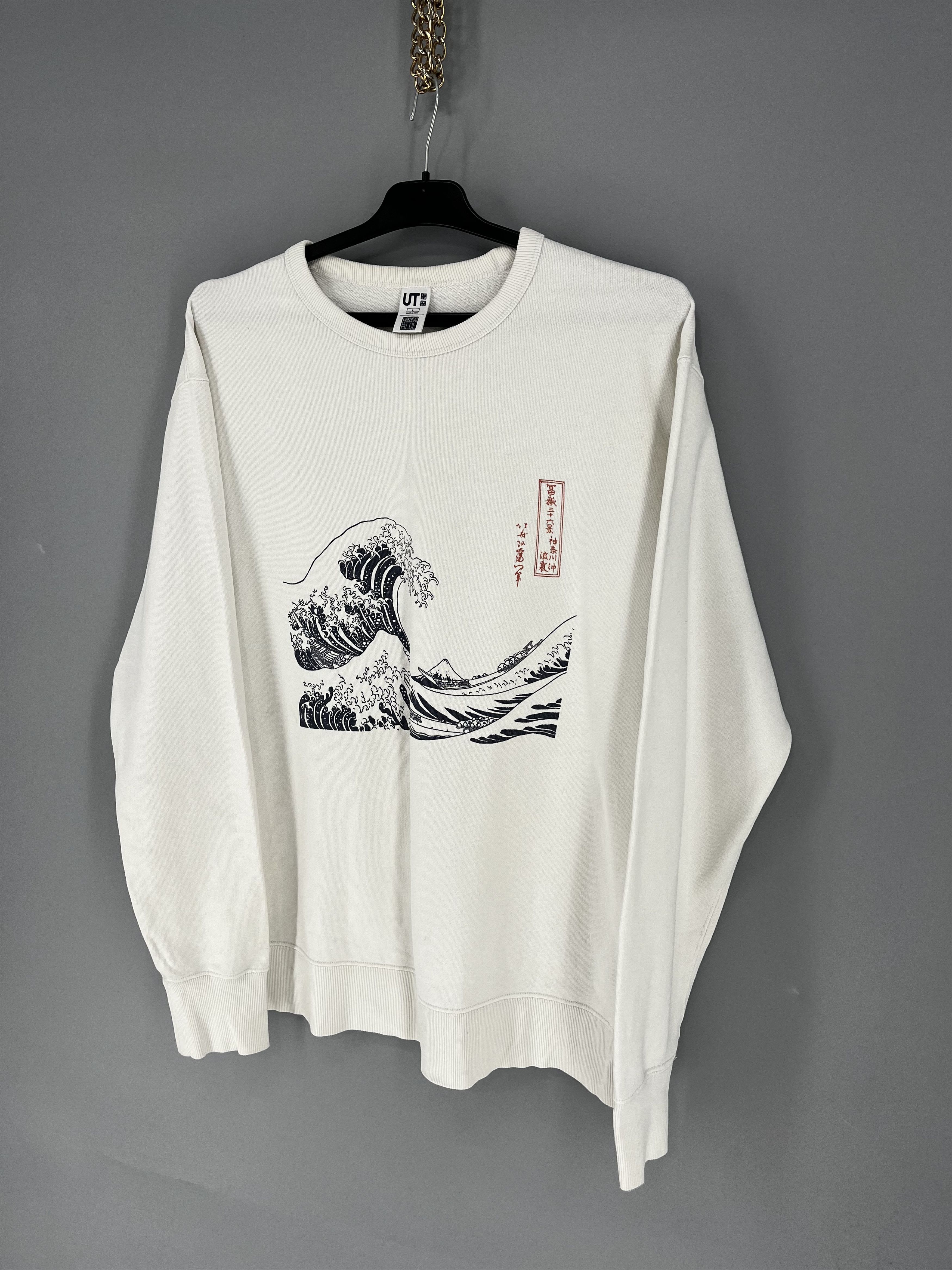 Uniqlo Uniqlo Hokusai Blue Kanagawa Wave Graphic Crewneck Sweat Size US L / EU 52-54 / 3 - 3 Thumbnail