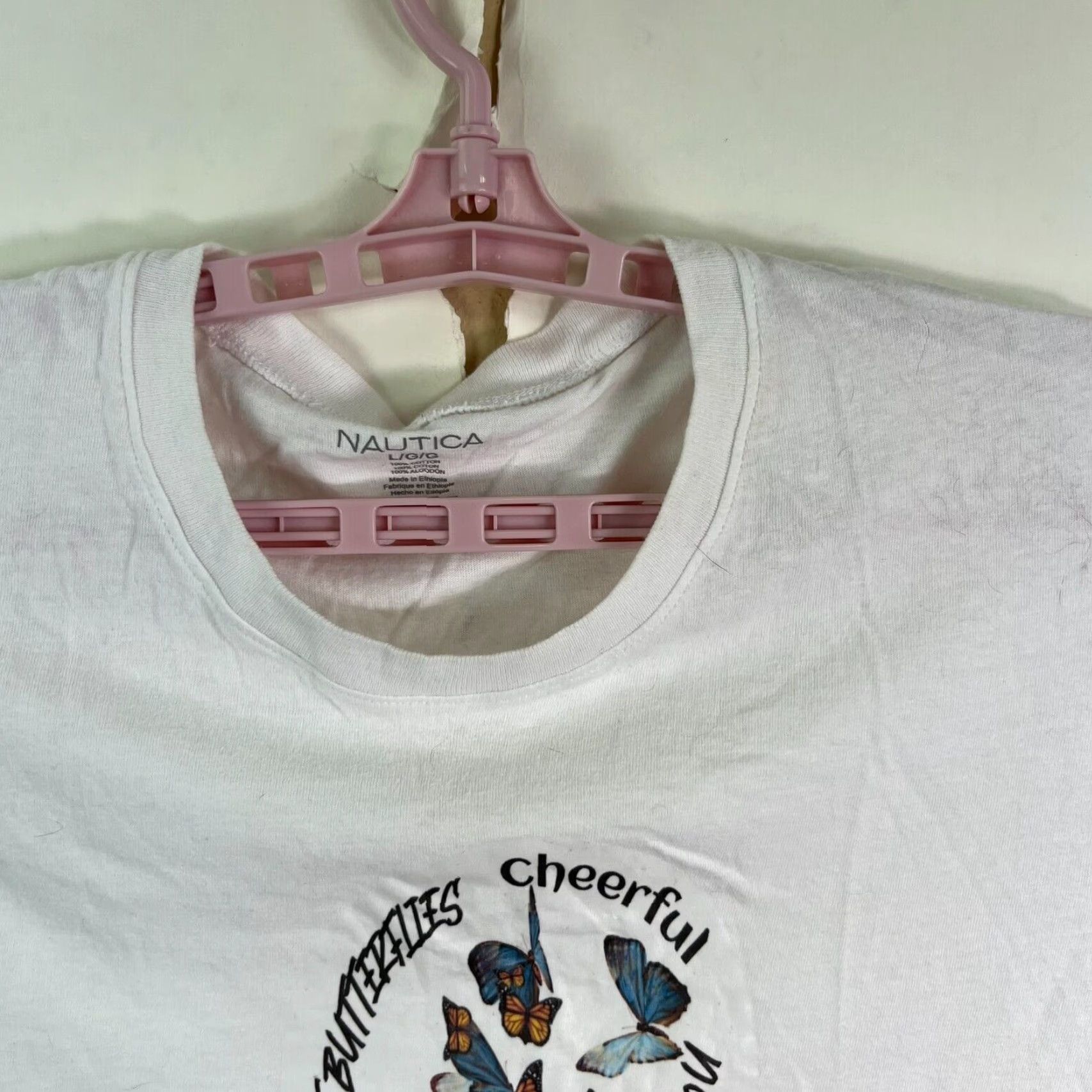 Nautica VINTAGE NAUTICA Shirt Unisex Adults L White Butterfly Graphic 50" Chest Logo 90s Concert? Size US L / EU 52-54 / 3 - 3 Thumbnail
