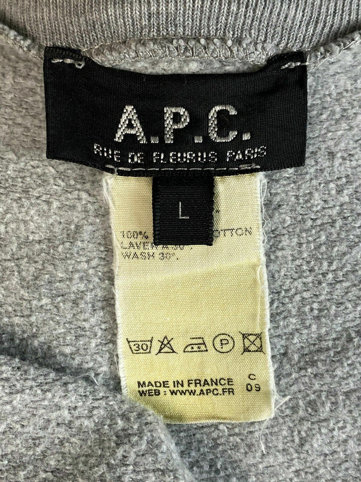 A.P.C. Vintage APC Paris Grey Zip Up Cotton Bomber Jacket Size L Size L / US 10 / IT 46 - 9 Thumbnail