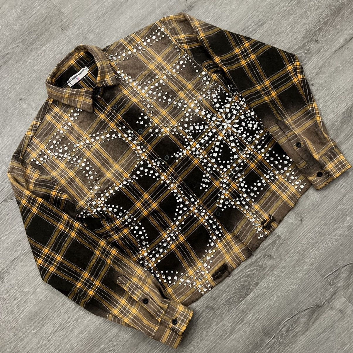 Pre-owned Vale Forever Valley Dreams Rhinestone Flannel Chocolate In Brown