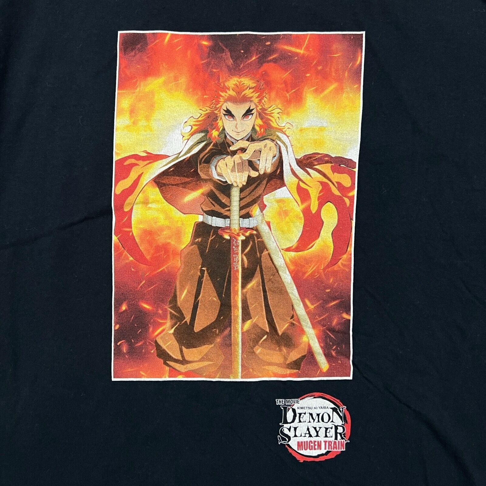 Anime × Japanese Brand Demon Slayer T Shirt XL Black Mugen Train Rengoku Anime Tee Size US XL / EU 56 / 4 - 2 Thumbnail