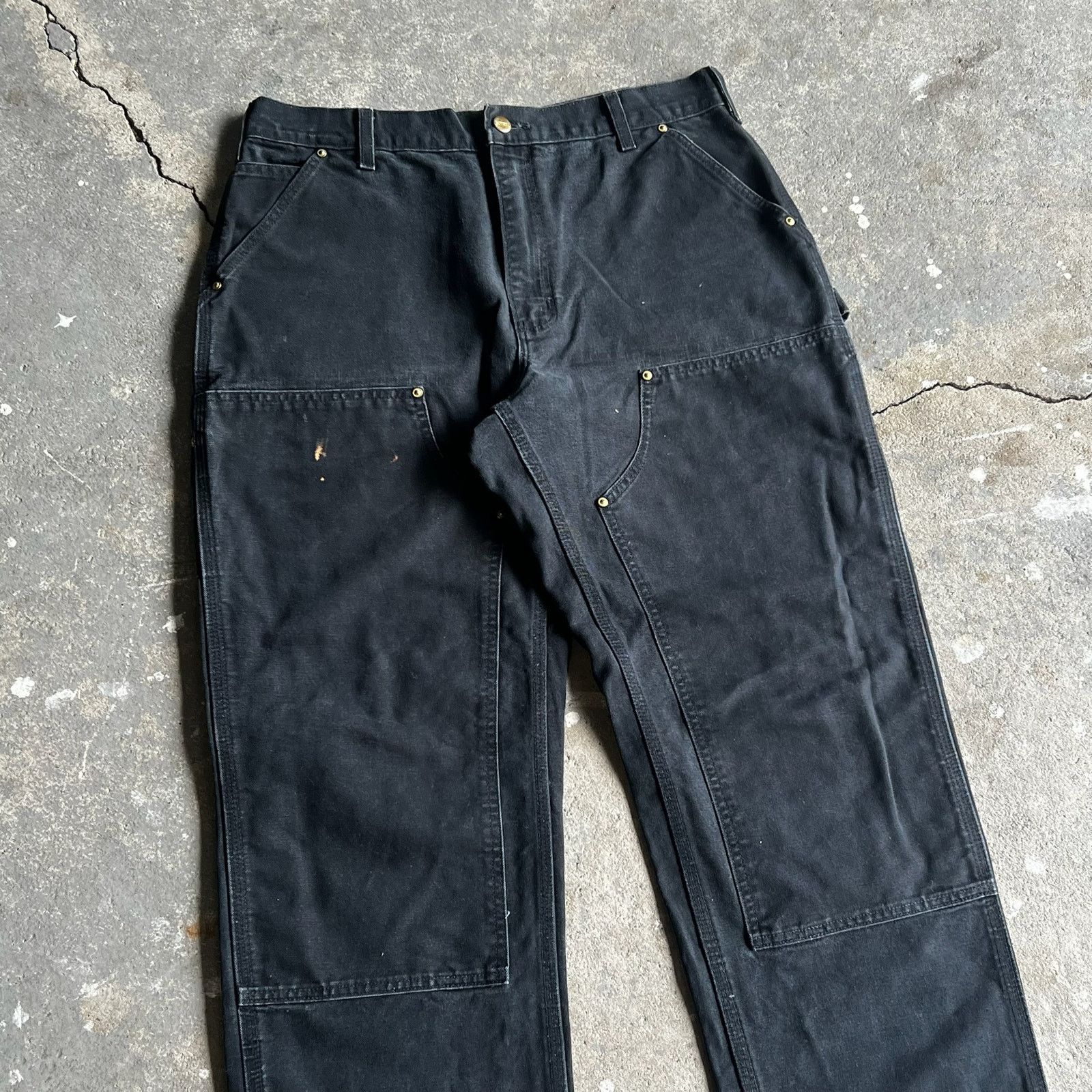 Carhartt × Vintage Carhartt black double knee work wear carpenter pants Size US 33 - 2 Thumbnail