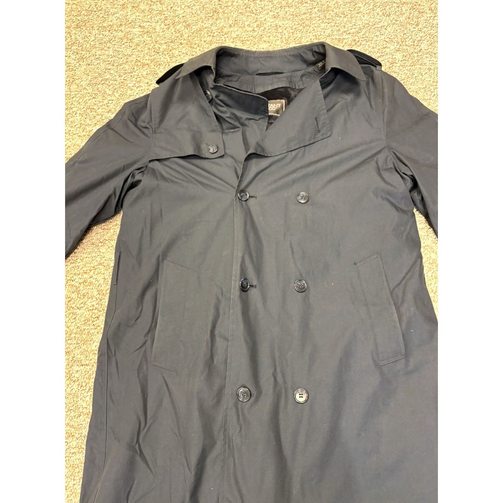 Vintage VINTAGE Botany 500 Navy Blue Trench Coat Jacket W/ Removable Winter Lining 44 L Navy Blue Coat Unisex Adults Mens Womens Tall L 44 Long Trench Coat Size M / US 6-8 / IT 42-44 - 2 Thumbnail