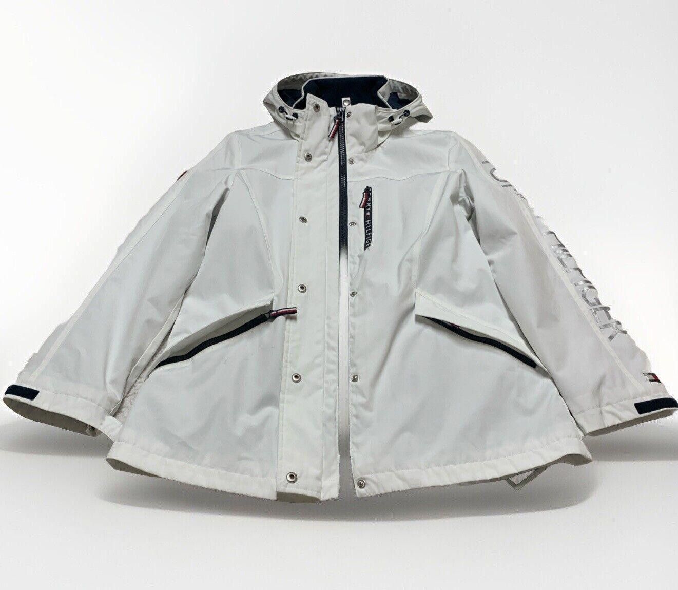 Tommy Hilfiger Tommy Hilfiger Women's M White Weather Hood Jacket Rain Coat Size M / US 6-8 / IT 42-44 - 6 Thumbnail