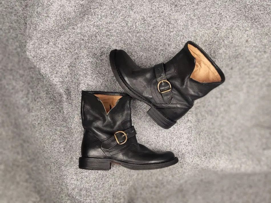 Fiorentini + Baker Fiorentini + Baker Side Zip Leather Eli Moto Ankle Boots Size US 5 / IT 35 - 1 Thumbnail