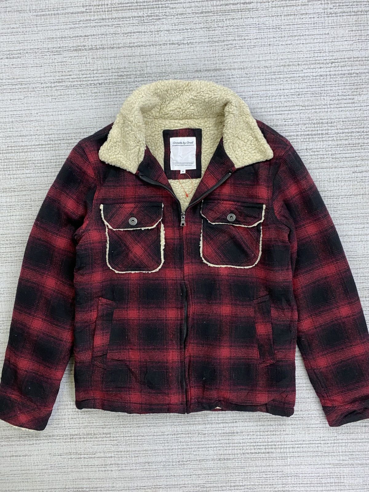 Vintage Vintage Growth By Grail Lined Sherpa Wool Flannel Jacket Size US M / EU 48-50 / 2 - 5 Thumbnail