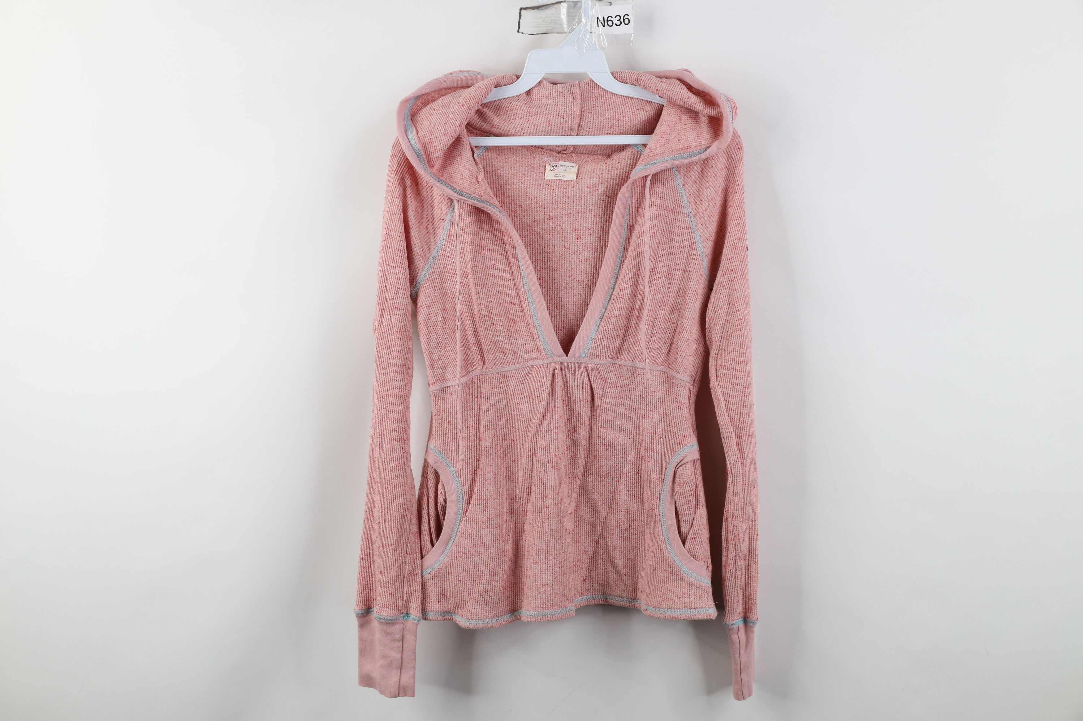 Free People Free People Babydoll Bella Thermal Waffle Knit Hoodie Size M / US 6-8 / IT 42-44 - 1 Thumbnail