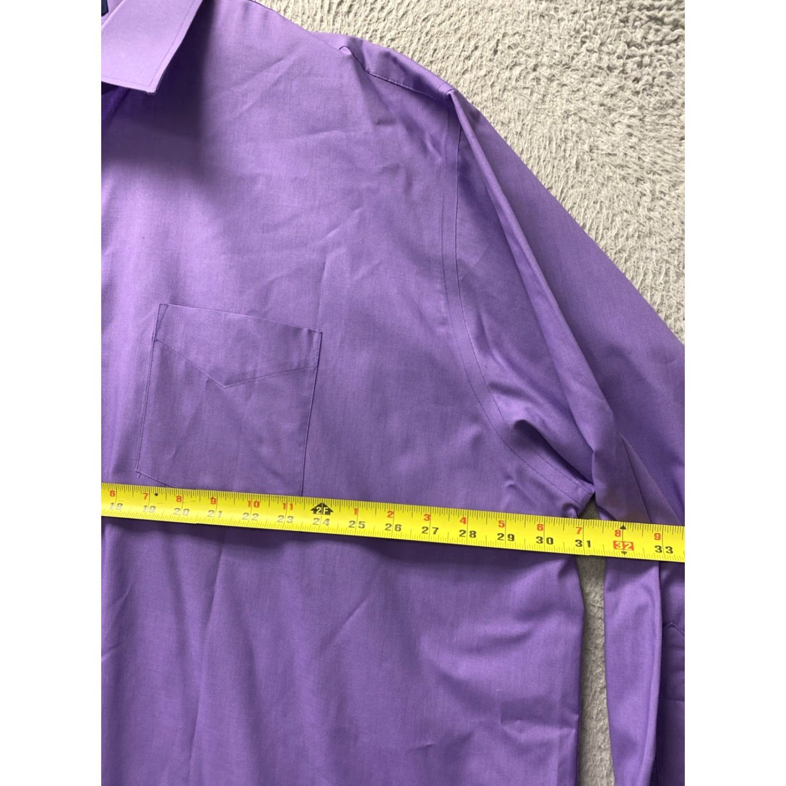 Stafford Stafford Men's Dress Shirt 2XL 18.5 34/35 Purple Classic Fit Regular Long Sleeve Machine Washable Size 48R - 5 Thumbnail