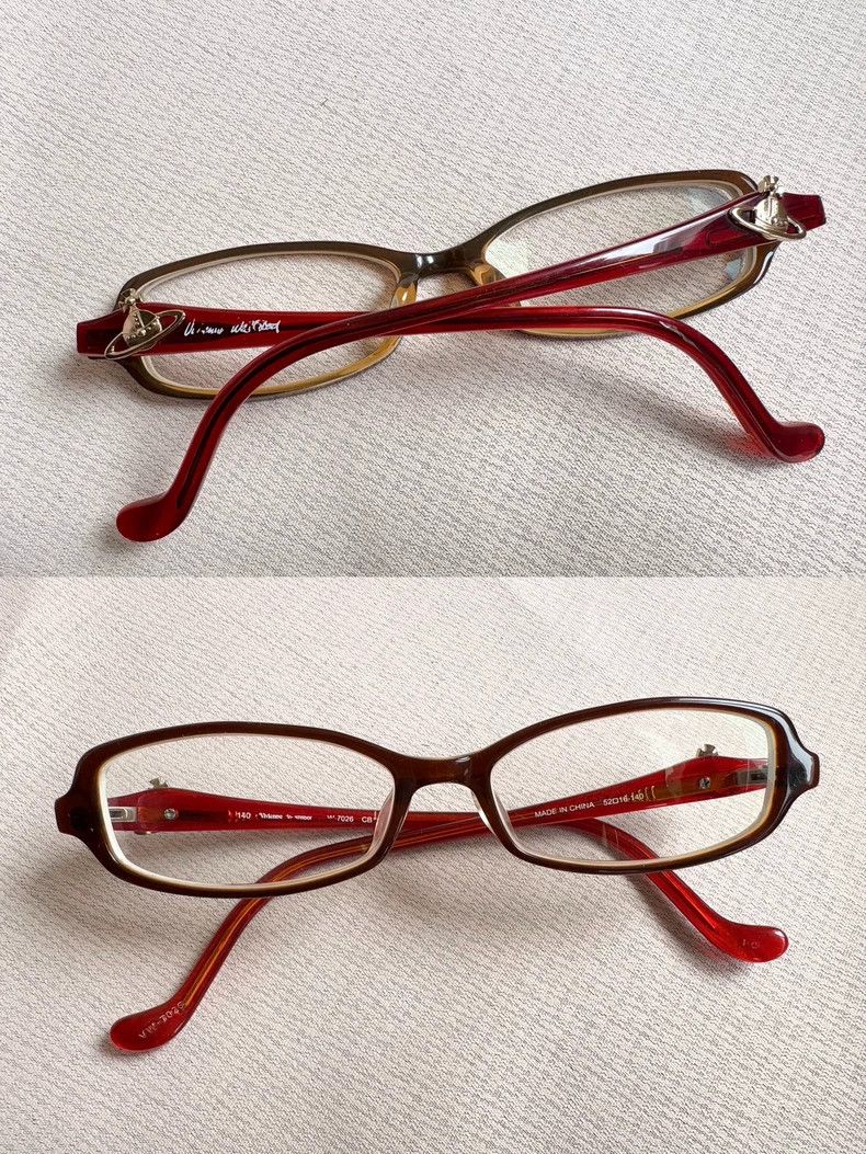Vivienne Westwood Vivienne Westwood Vintage Red-Brown Framed Saturn Nerd Gla Size ONE SIZE - 3 Thumbnail