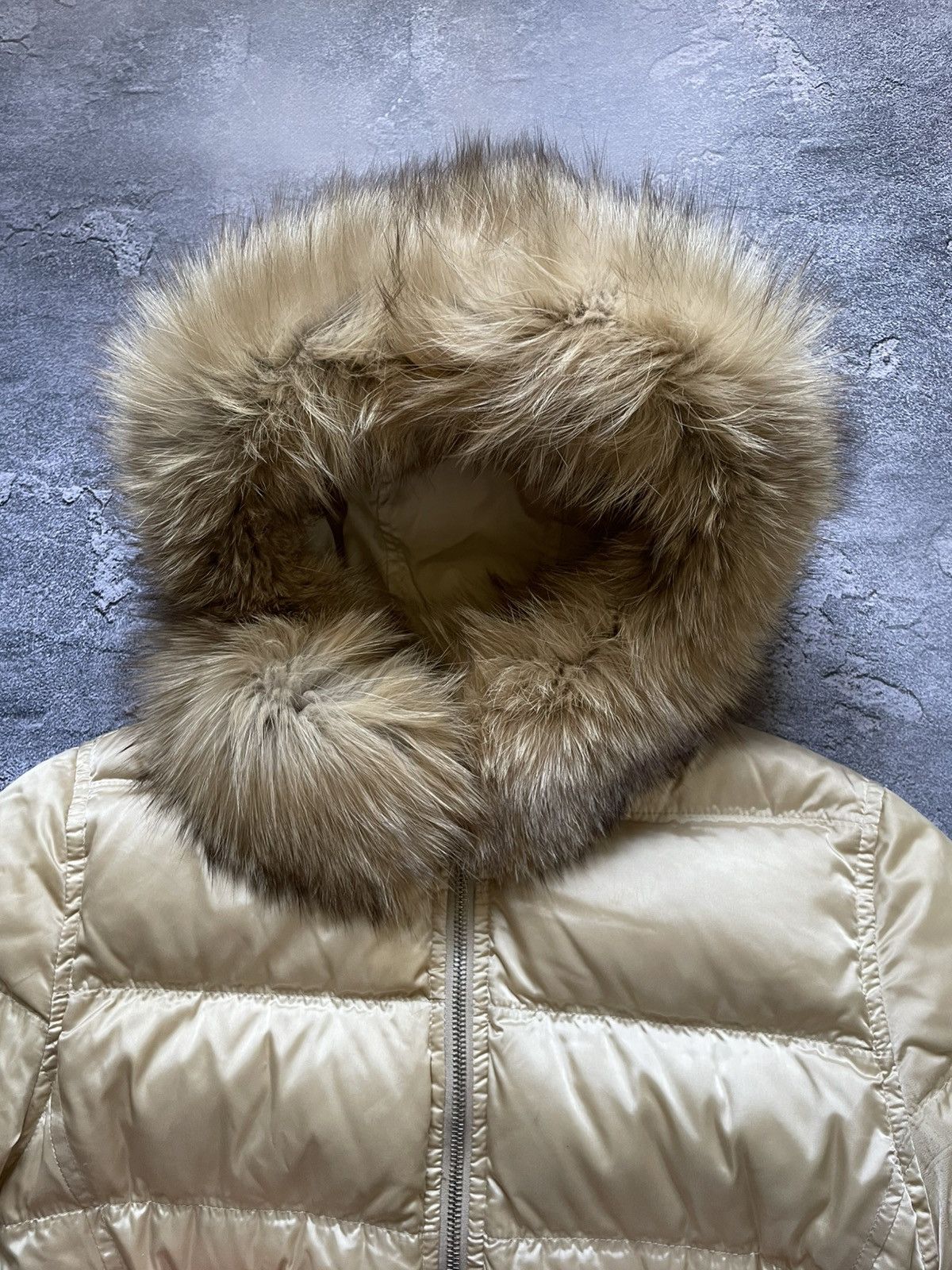 Prada × Vintage Vintage Prada Blue Fox Brown Tab Fur Hooded Down Jacket Size M / US 6-8 / IT 42-44 - 6 Thumbnail