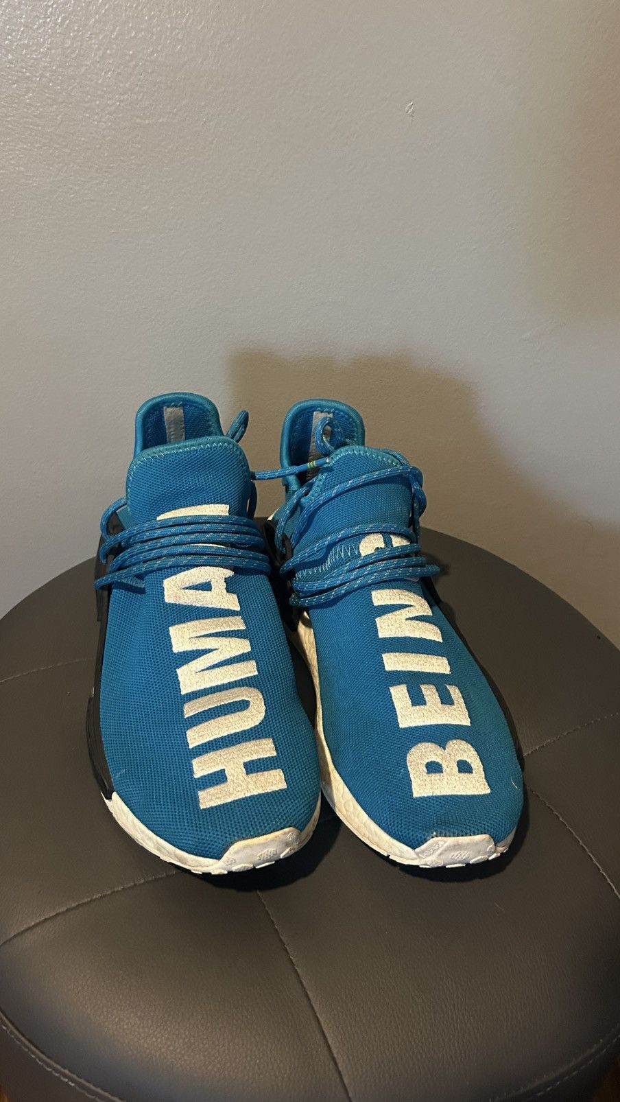 Adidas × Human Made Adidas Pharrell x Human Race NMD “Human Being” Blue Size US 10 / EU 43 - 2 Thumbnail