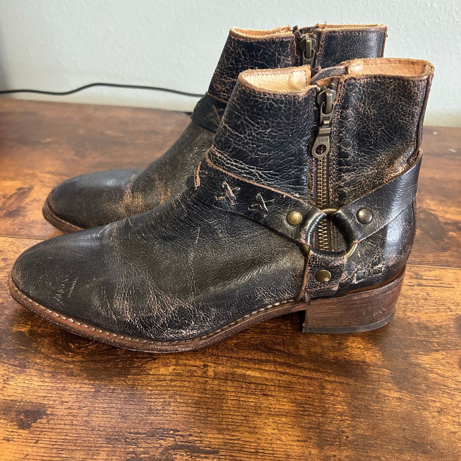 Bed Stu Bed Stu Boots Winslet Black Leather Ankle Boots 8.5 Patina Size US 8.5 / IT 38.5 - 9 Thumbnail