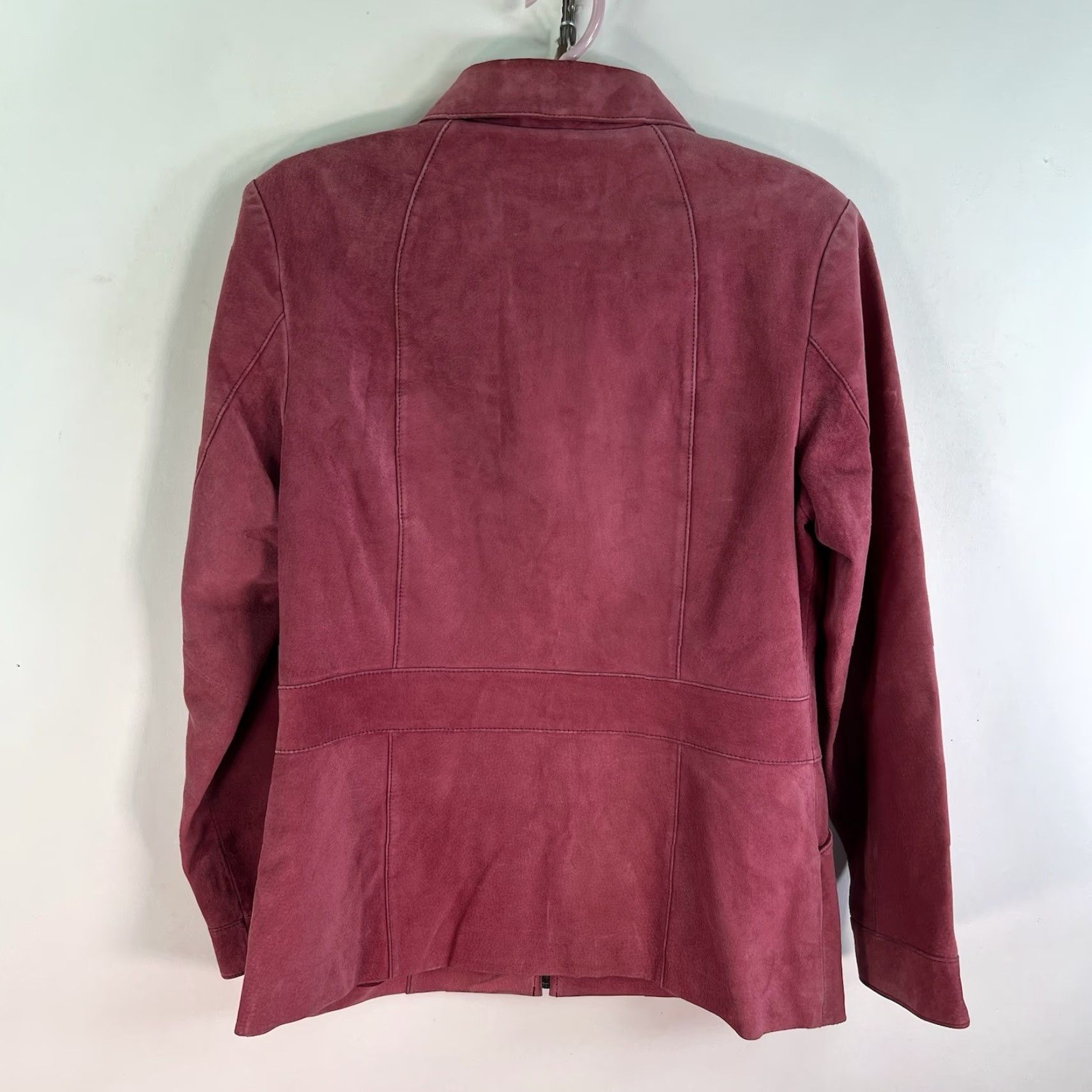 Vintage Bernardo Women's Jacket M Dusty Rose Zippered Washable Suede Leather Size M / US 6-8 / IT 42-44 - 5 Thumbnail