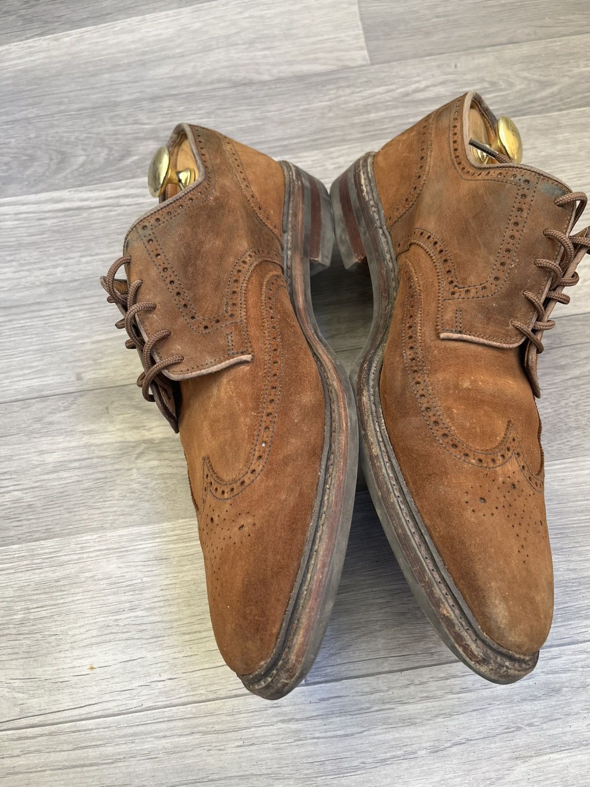 Crockett & Jones Crockett & jones brown suede wingtip oxford leather shoes Size US 10.5 / EU 43-44 - 11 Thumbnail