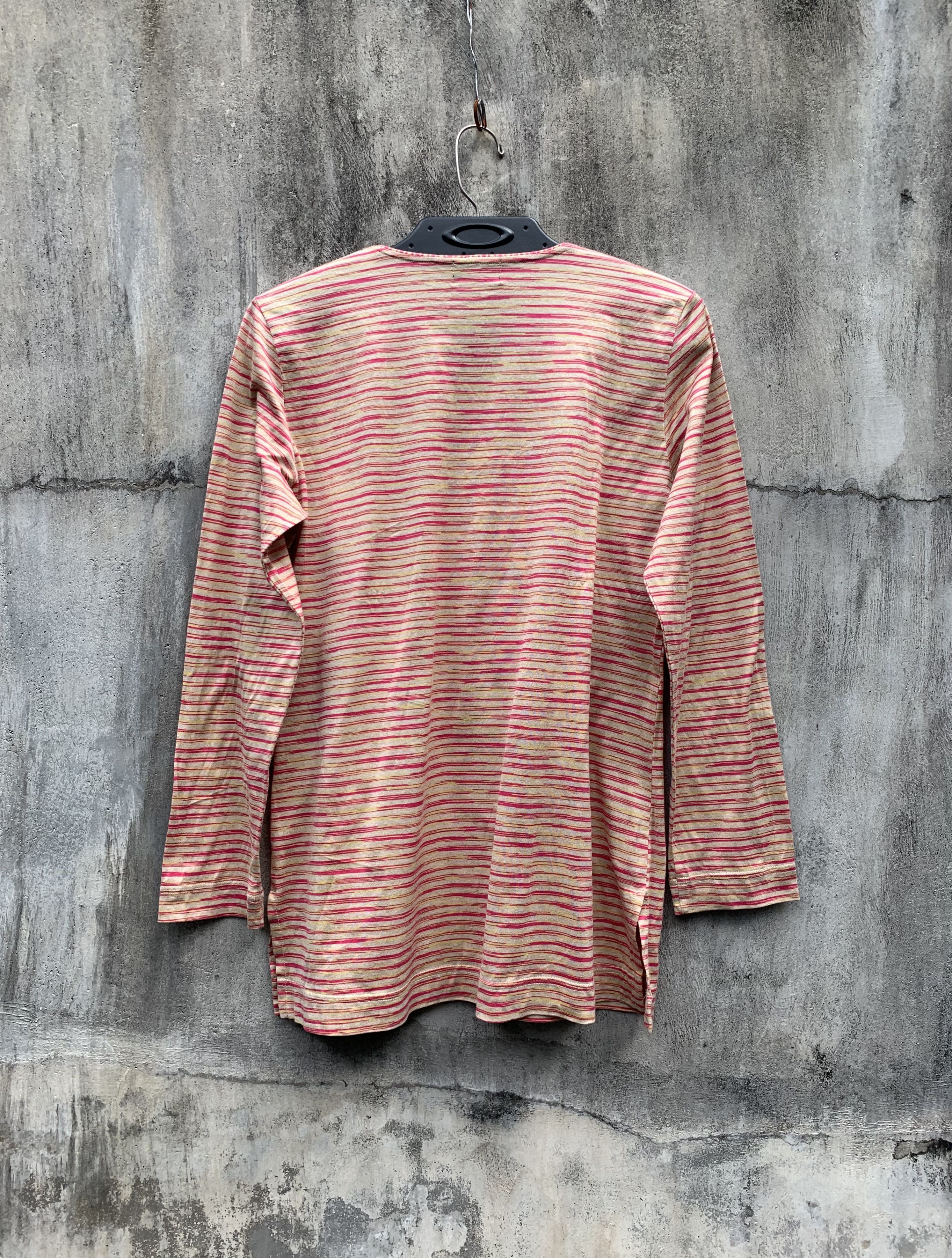 Missoni Vintage Missoni Intimo Stripes Longsleeve Top Tee Size M / US 6-8 / IT 42-44 - 4 Thumbnail