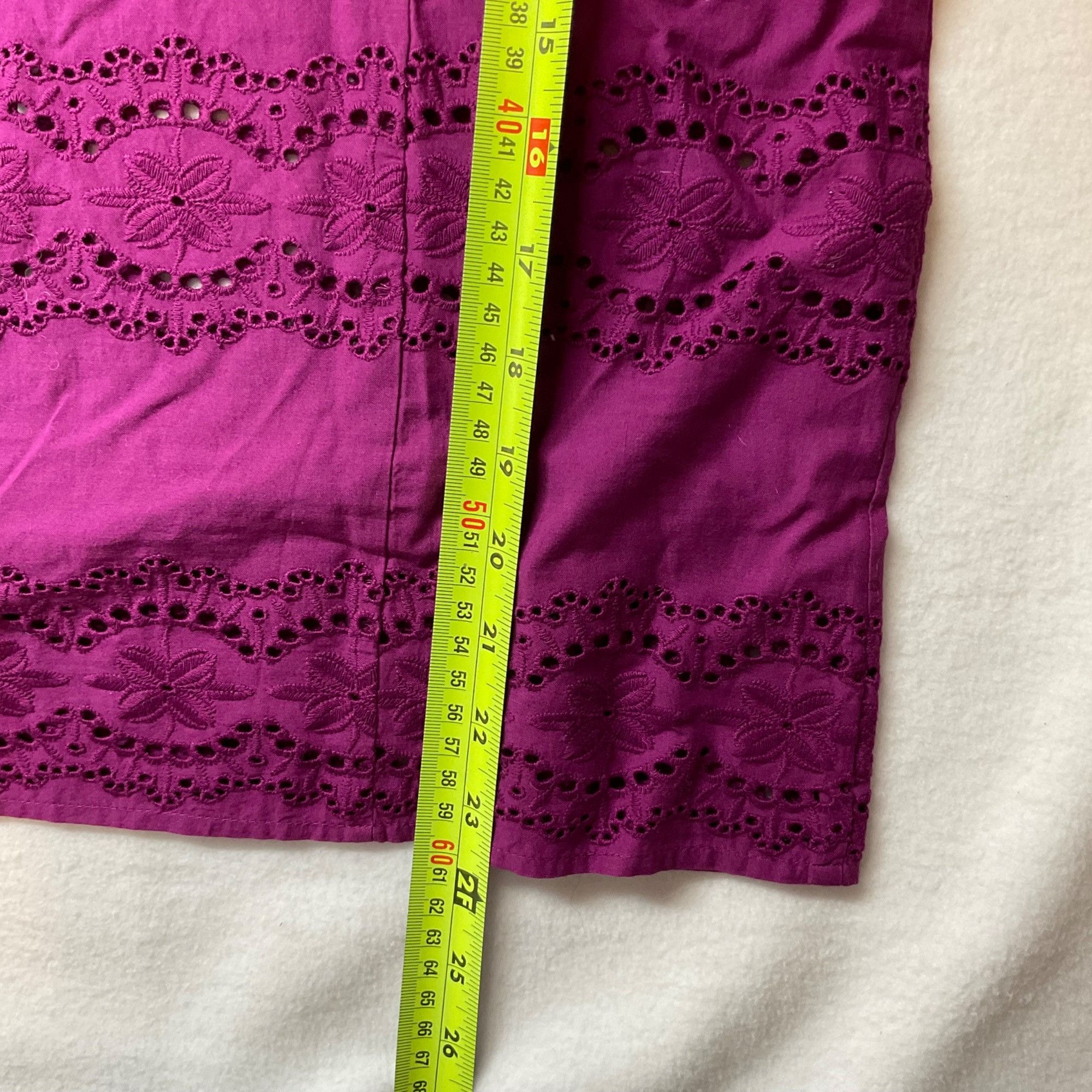 Sezane NWT Sezane Elsa Embroidered cotton Eyelet purple Top blouse Size M / US 6-8 / IT 42-44 - 7 Thumbnail