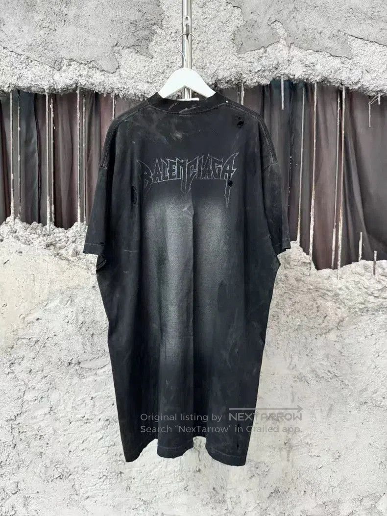 Balenciaga Balenciaga Paris Tower Distressed Tee. Size US XXL / EU 58 / 5 - 2 Thumbnail