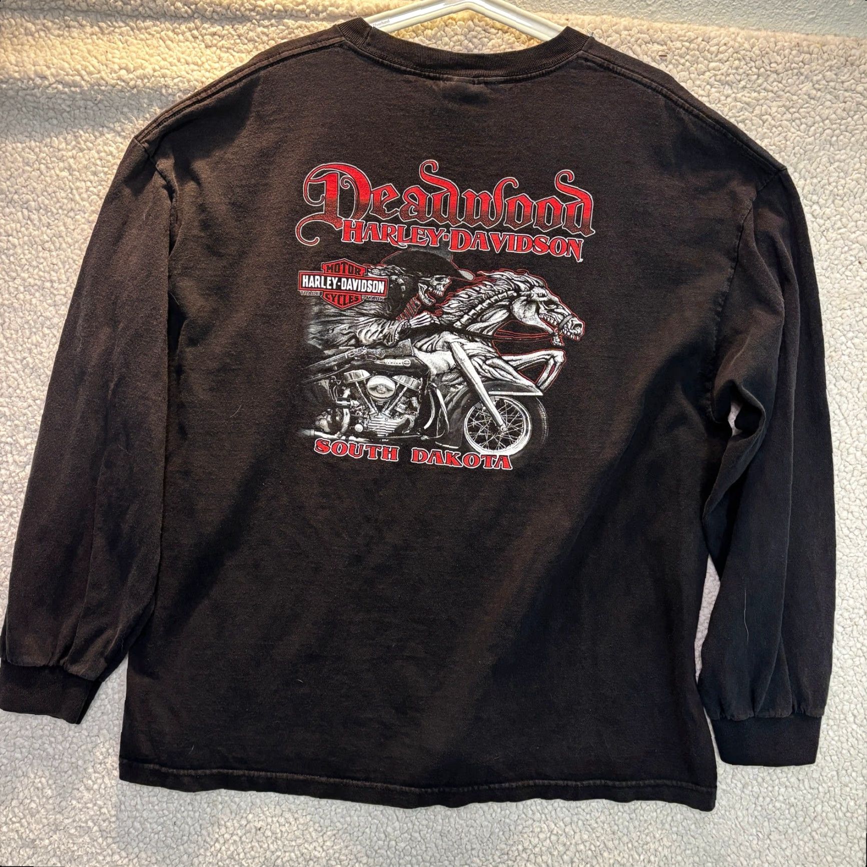 Harley Davidson Harley Davidson Sweatshirt Mens 2XL Black Deadwood South Dakota Pullover Crew Neck Long Sleeve Distinctive Outdoor Classic Sweatshirt Size US XXL / EU 58 / 5 - 2 Thumbnail