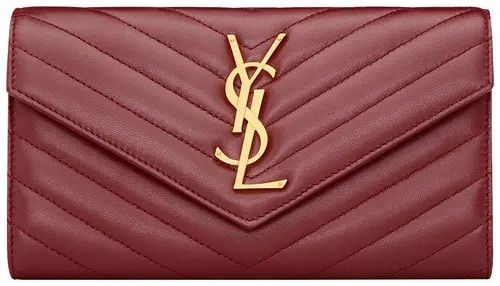 Saint Laurent Paris o1tp1o0125 Size:OS/Cassandre Lage Wallet in Red Size ONE SIZE - 1 Thumbnail
