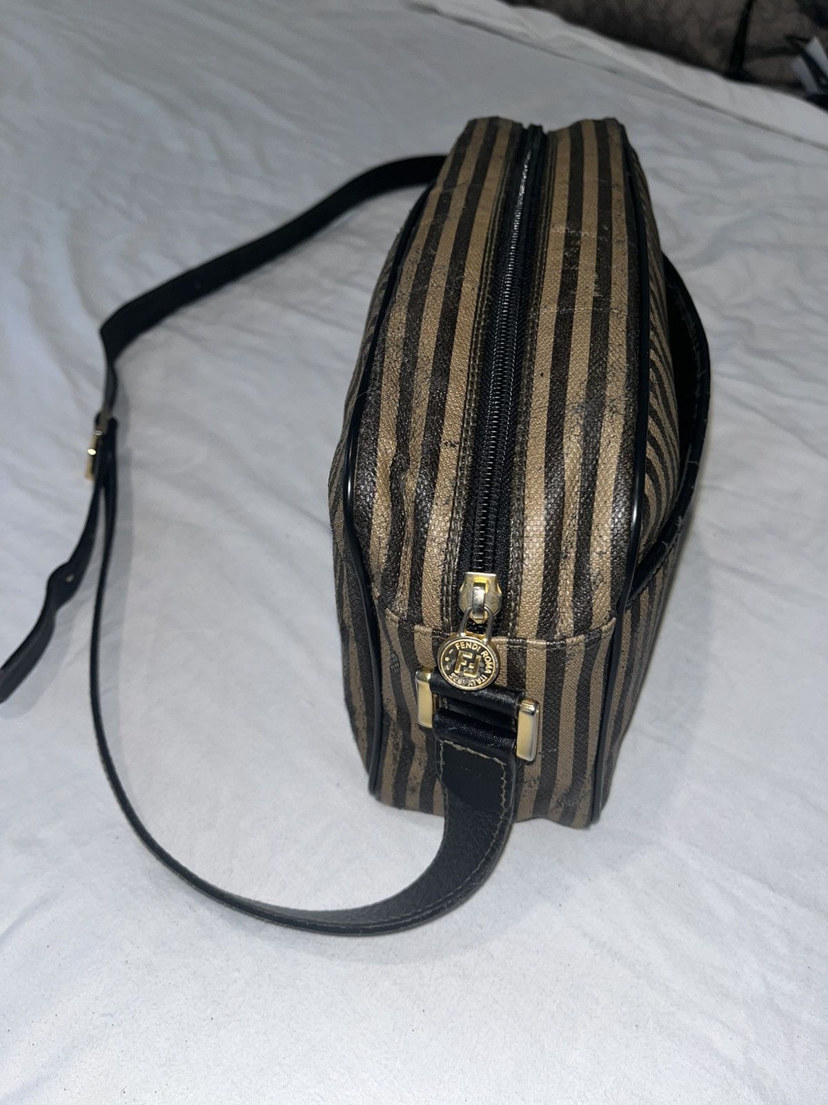 Fendi Authentic Vintage Fendi 1980s Pequin Striped Messenger Bag Size ONE SIZE - 4 Thumbnail