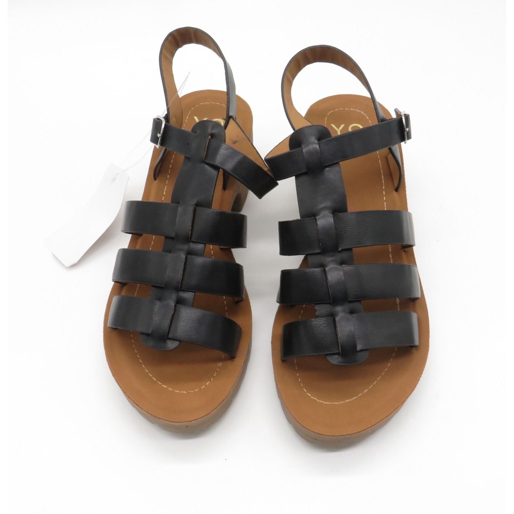 Other YOKI Everly Women's Black Strappy Sandals Buckle Brown Heels Size US 8 / IT 38 - 2 Thumbnail
